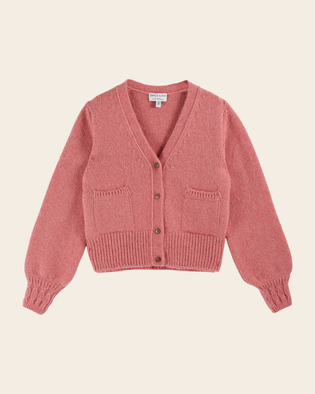 pink rib cardigan