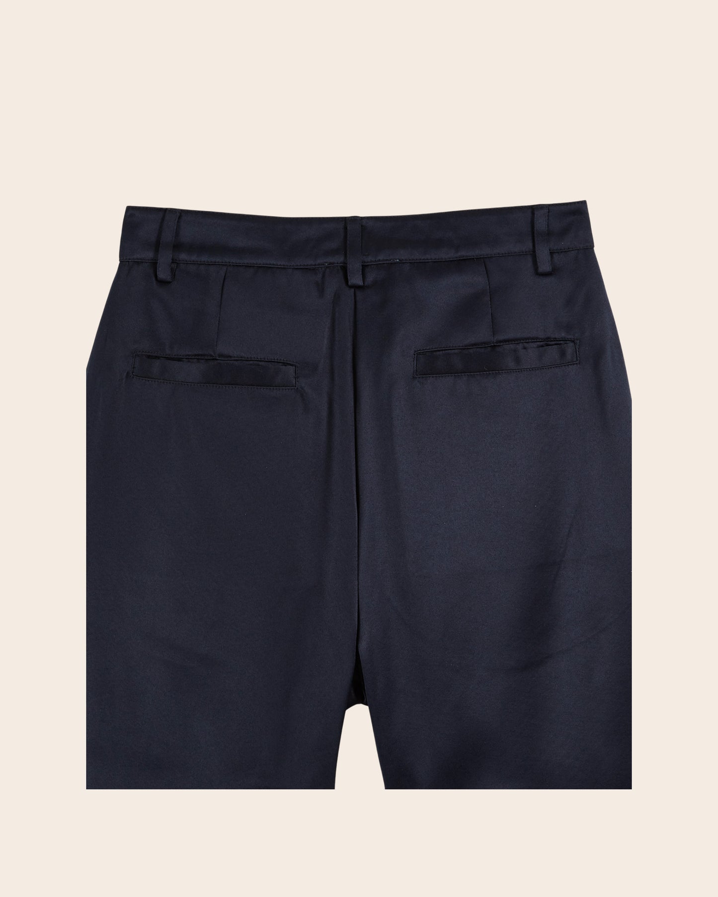 Pantalon taille haute satiné navy