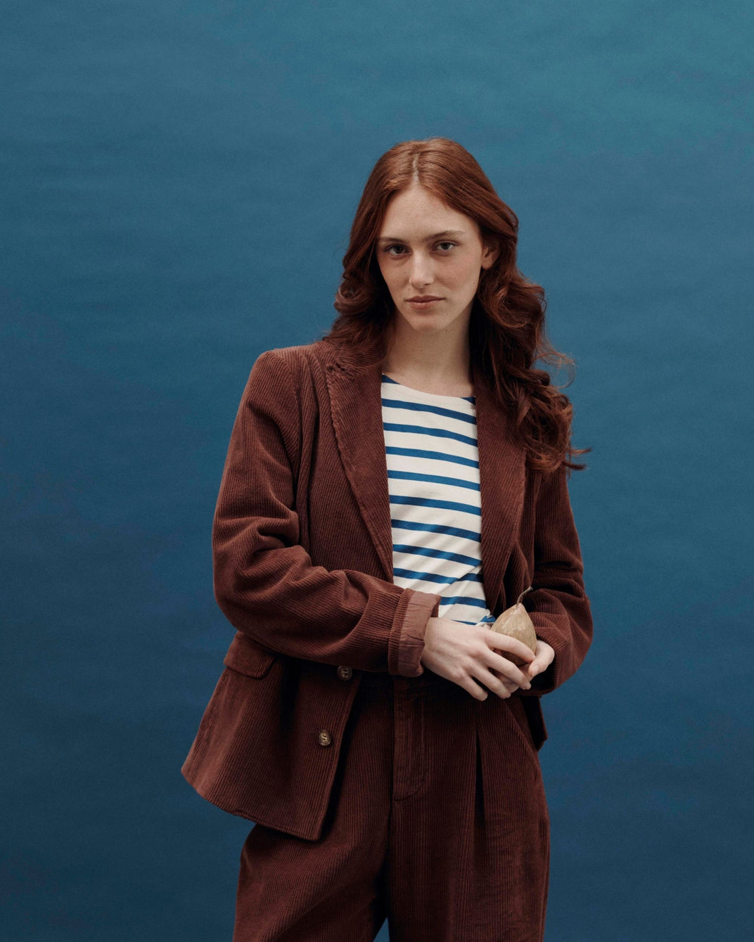 ecru/navy striped sweater