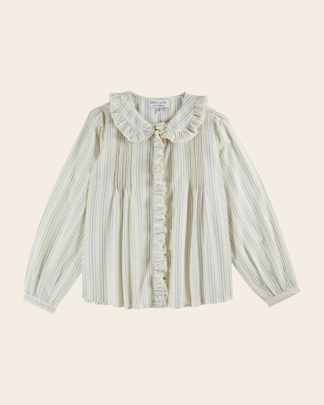 striped ruffled blouse