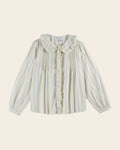 striped ruffled blouse