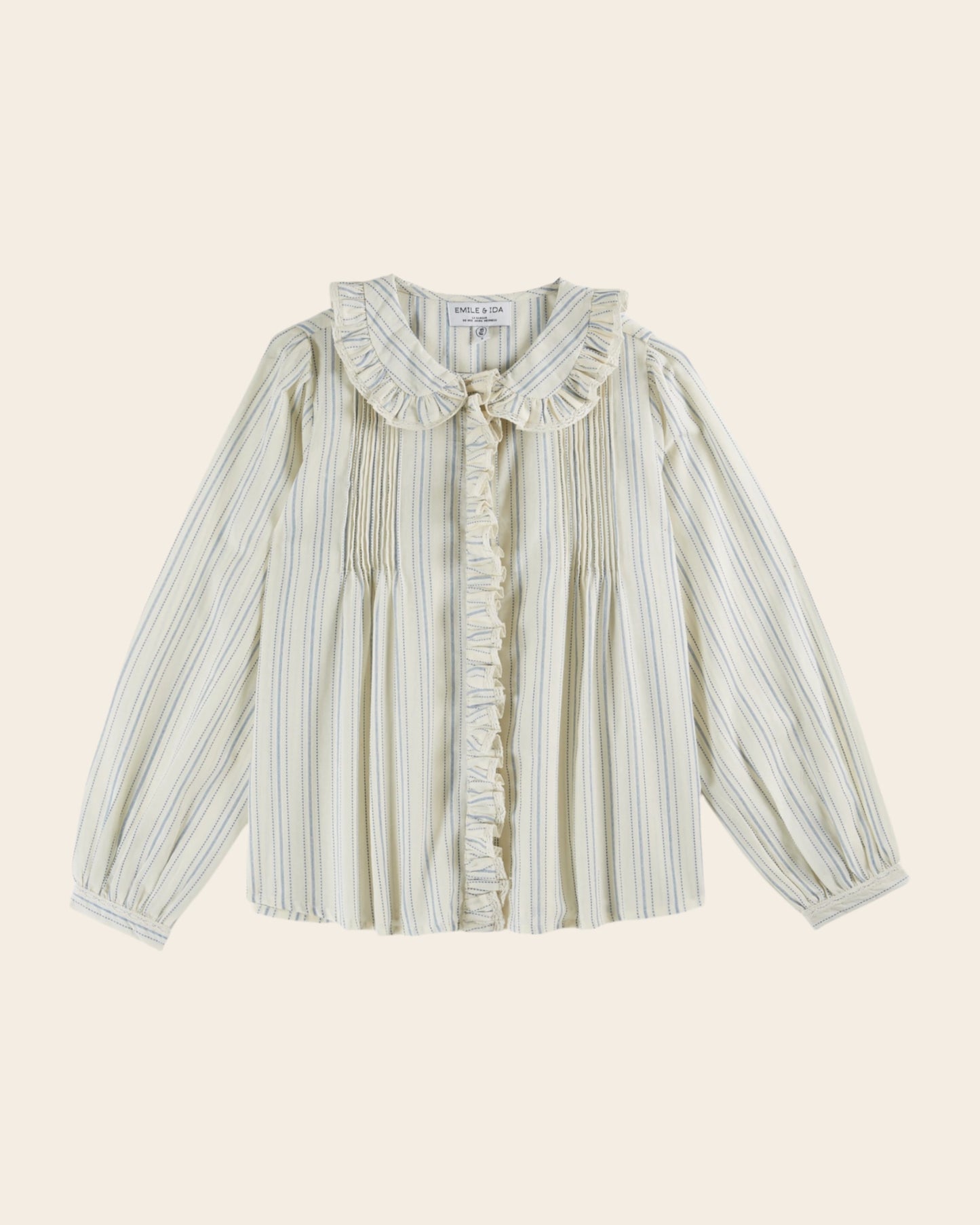 striped ruffled blouse