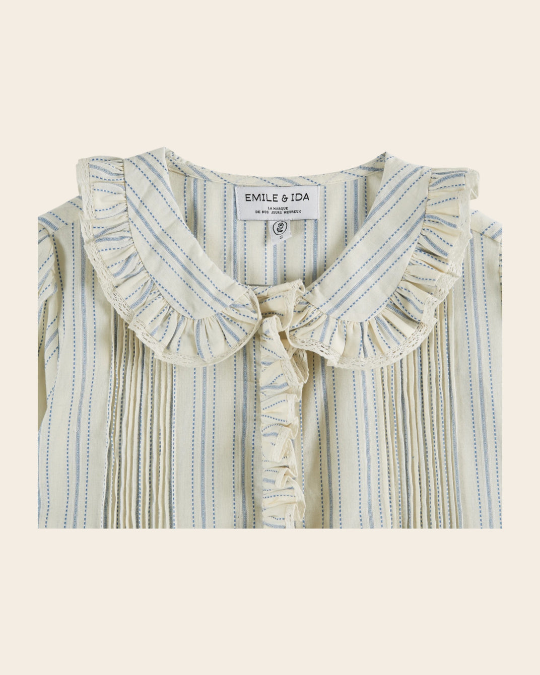 striped ruffled blouse