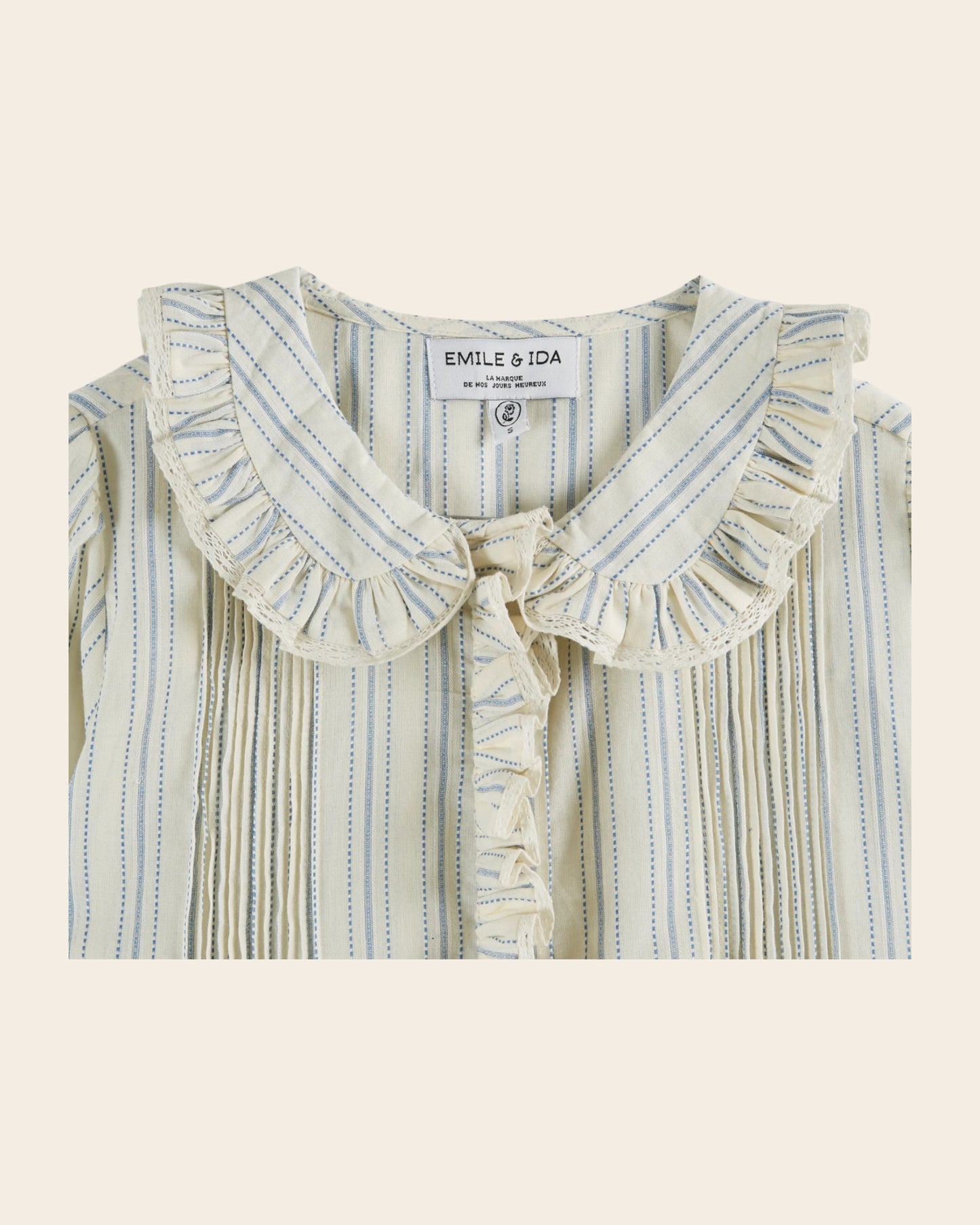 striped ruffled blouse