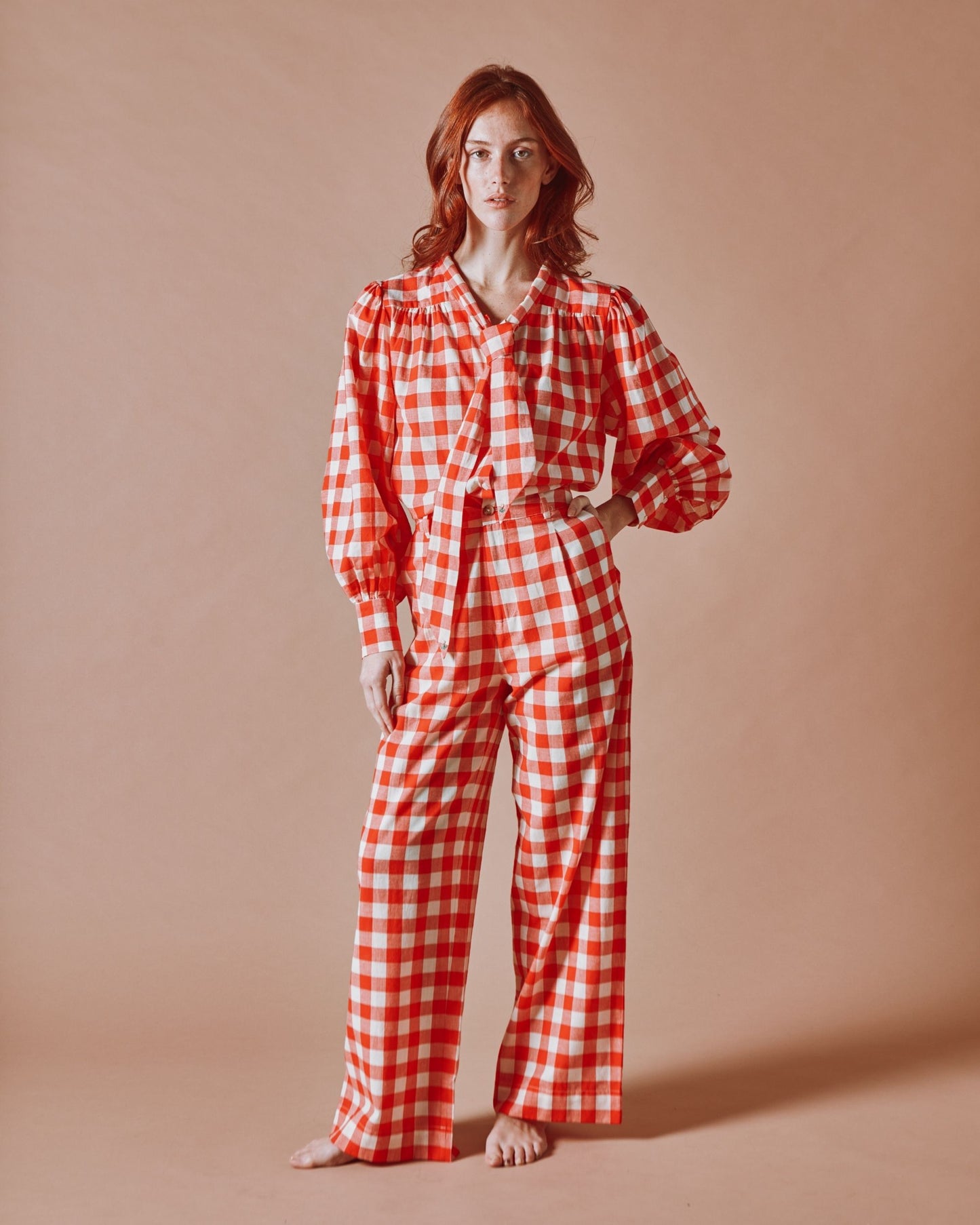 Pantalon - Vichy rouge