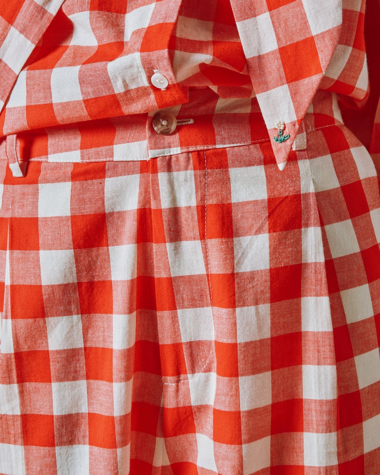 Pantalon - Vichy rouge