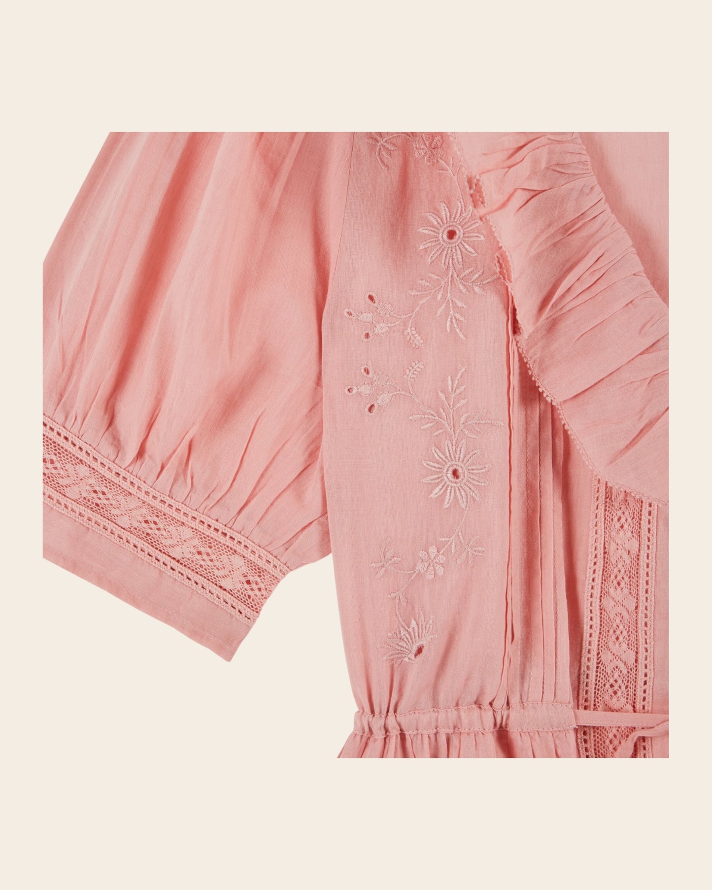 Blouse - Vintage volanté rose