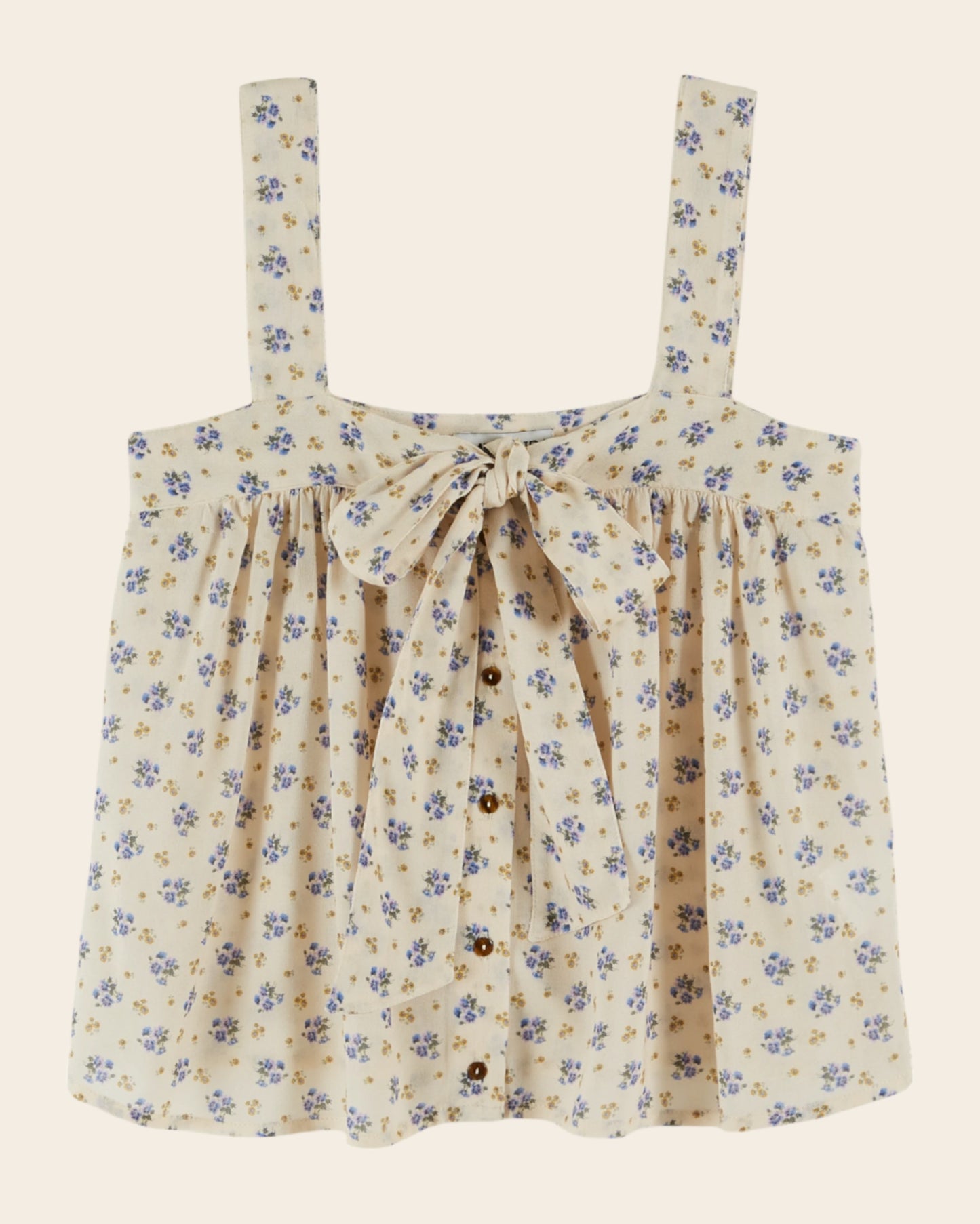 Top - Noeud fleuri bleuet