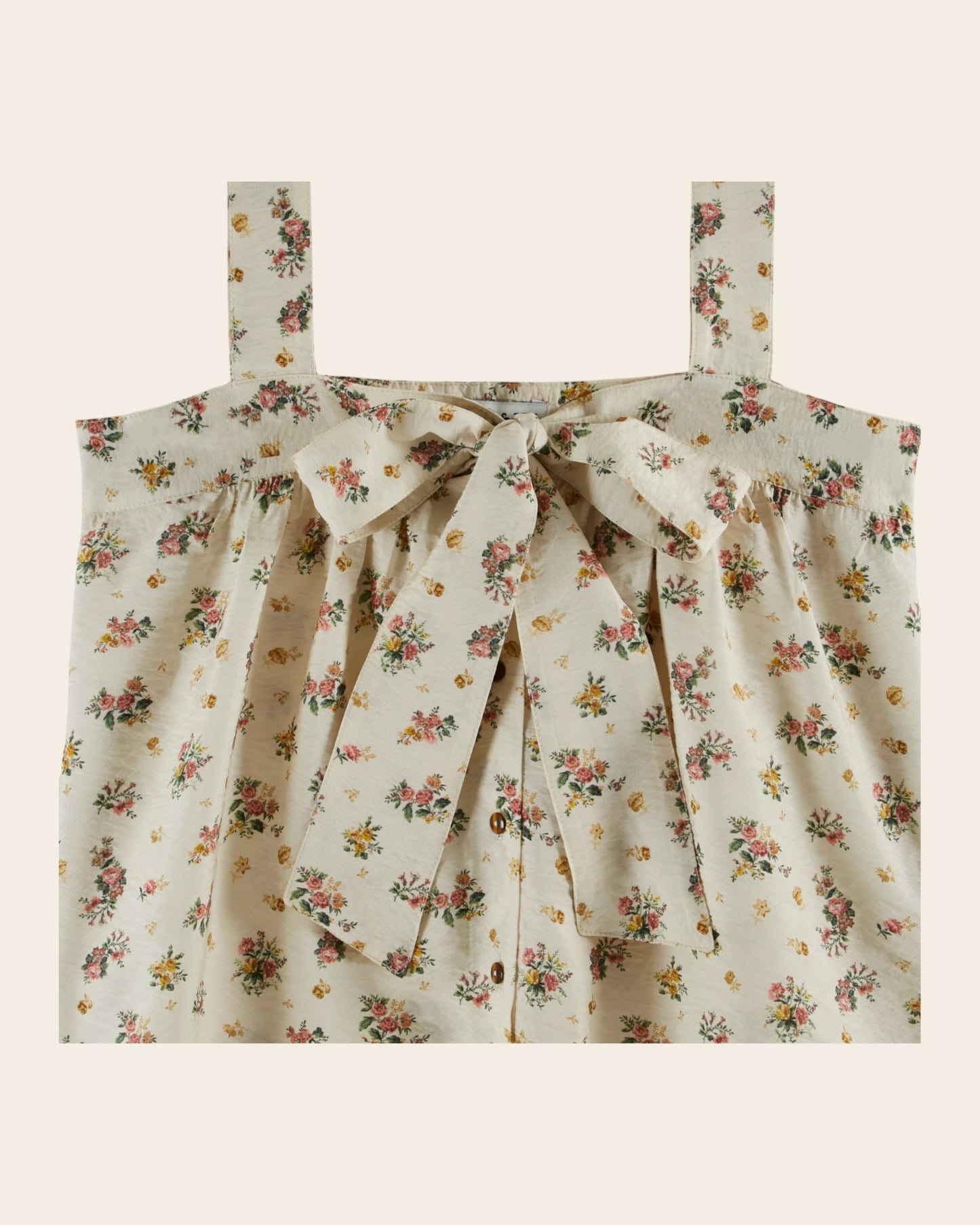 Top - Noeud fleuri écru