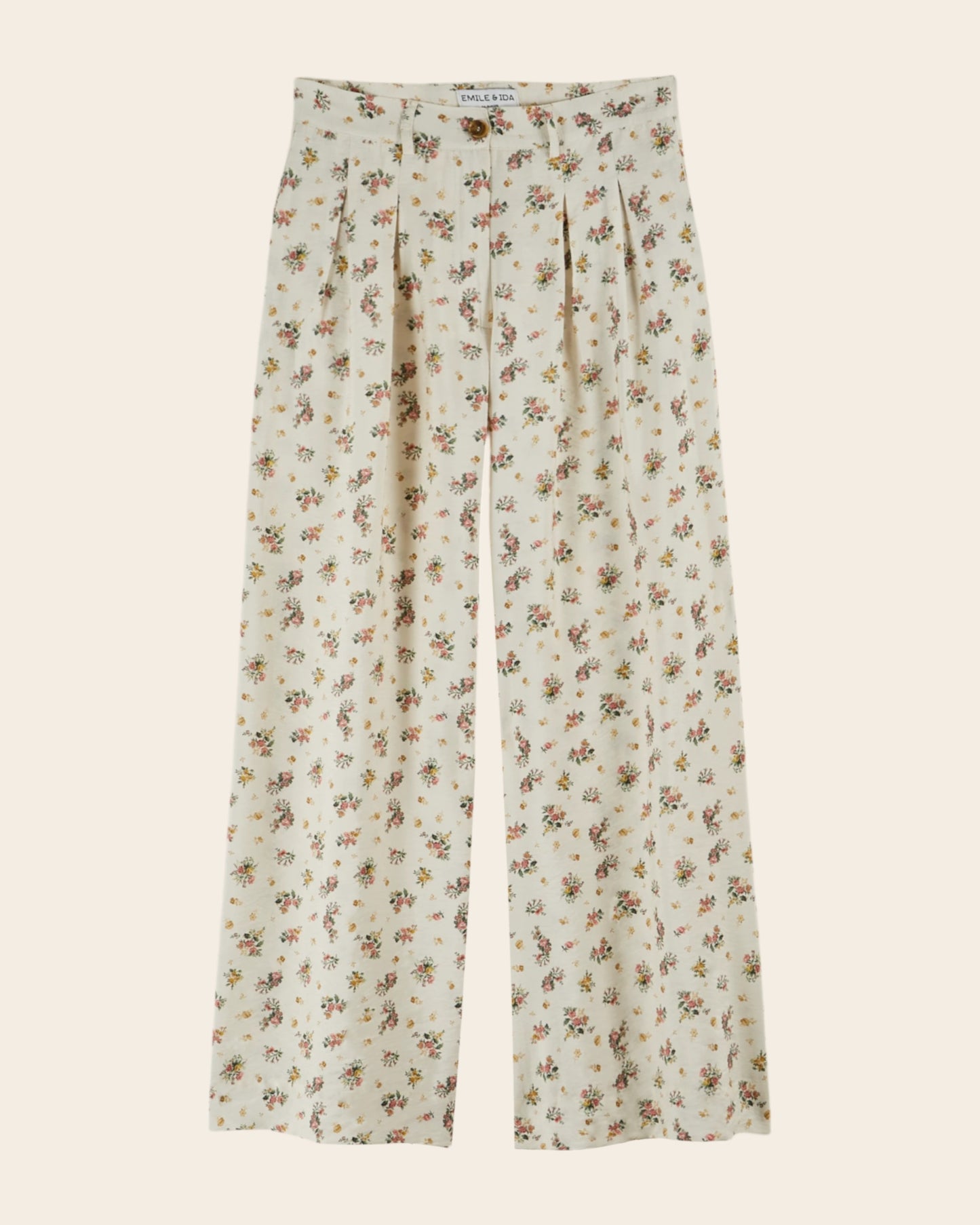Pantalon - Fleuri écru