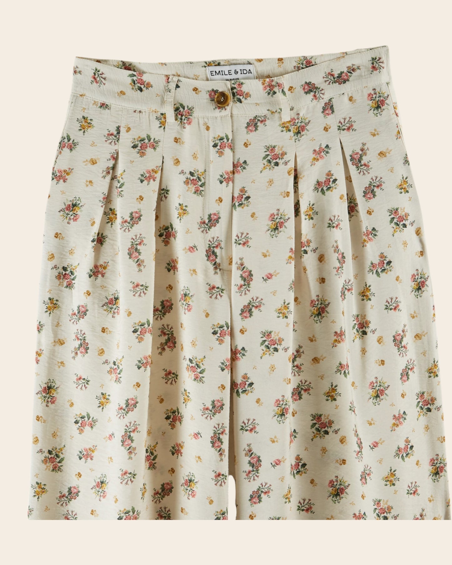Pantalon - Fleuri écru