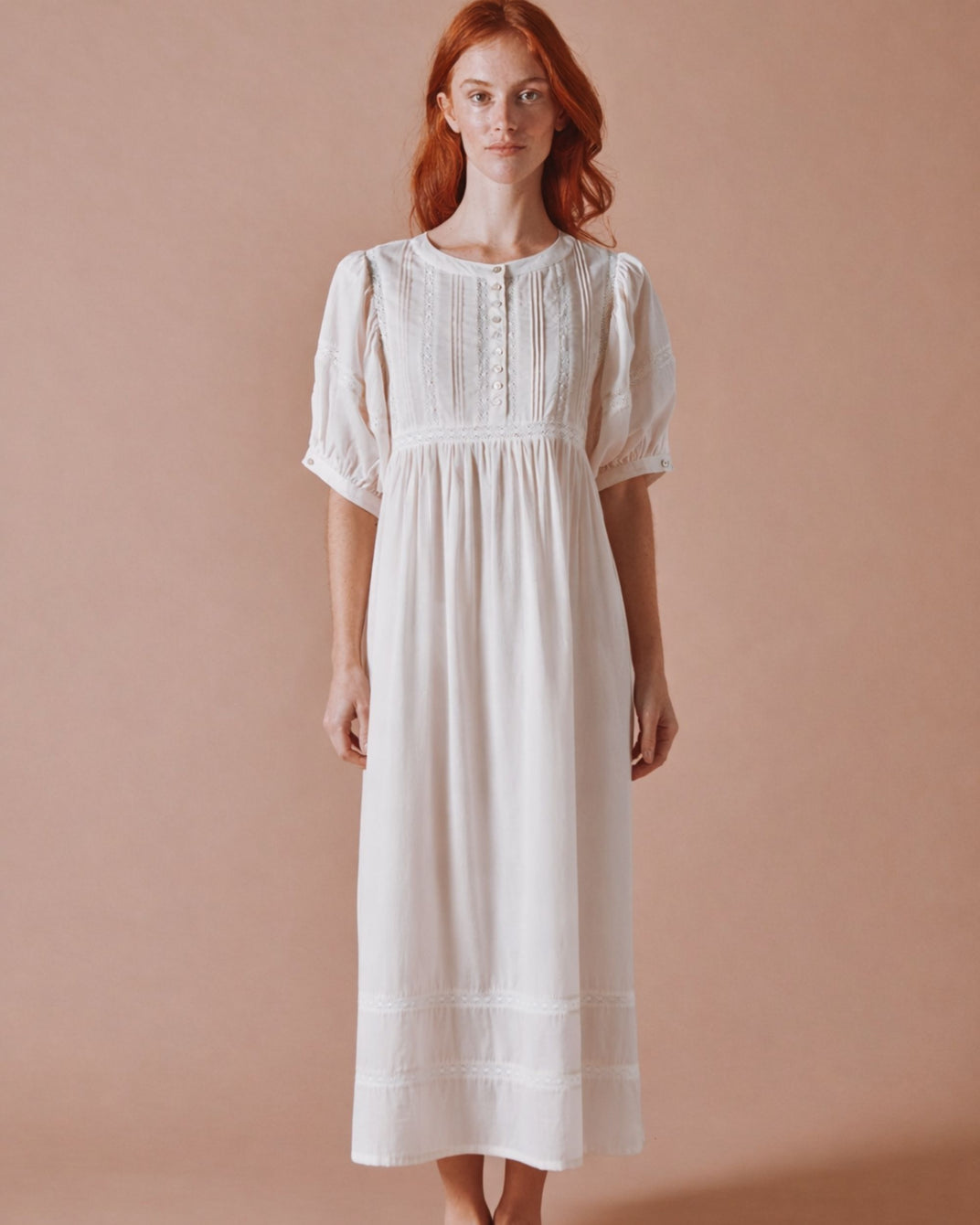 Robe longue - Dentelle crème