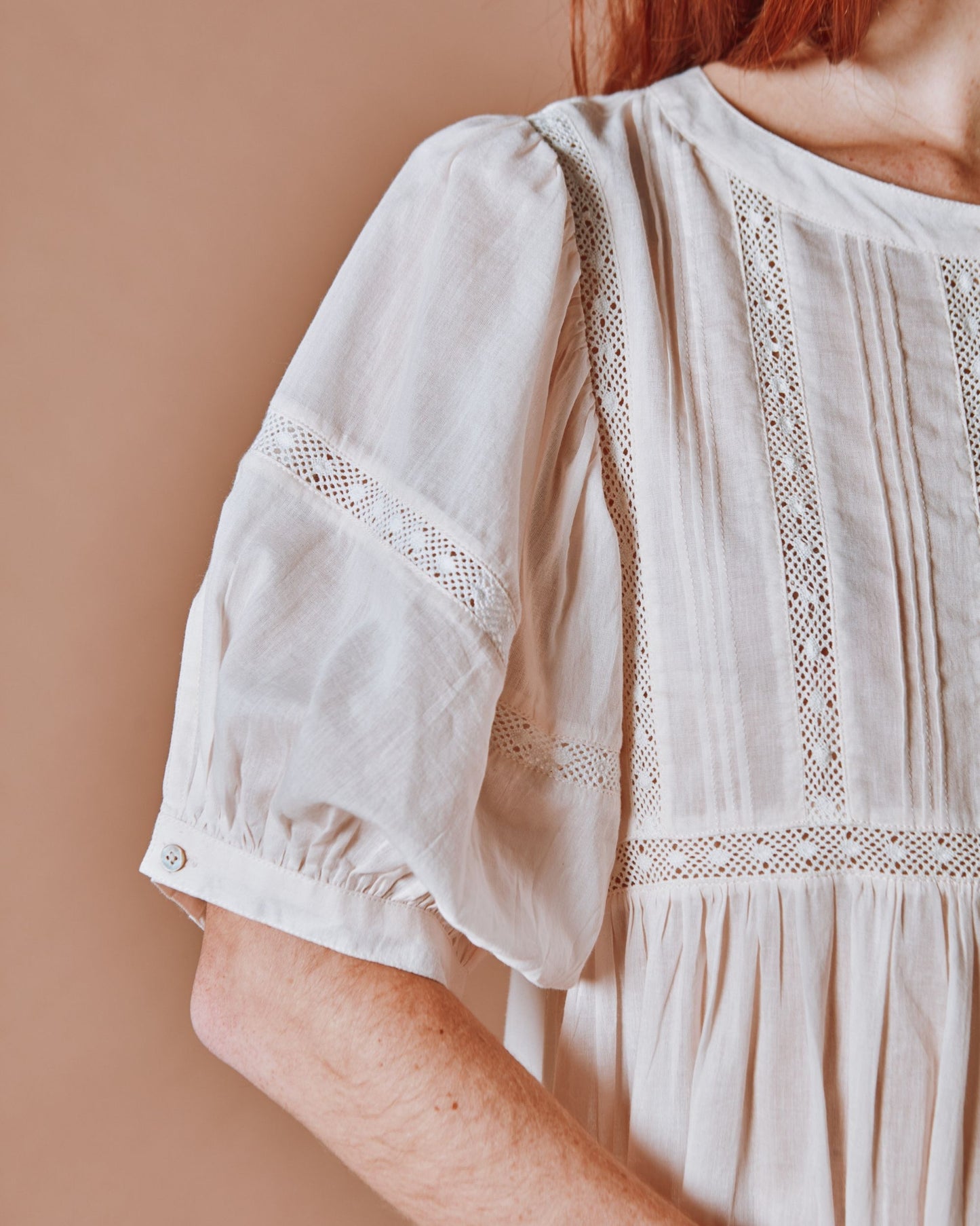 Robe longue - Dentelle crème