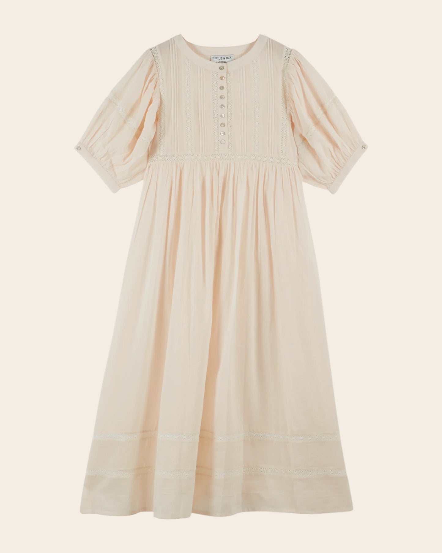 Robe longue - Dentelle crème