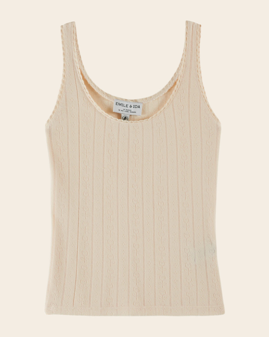 Débardeur - Pointelle crème