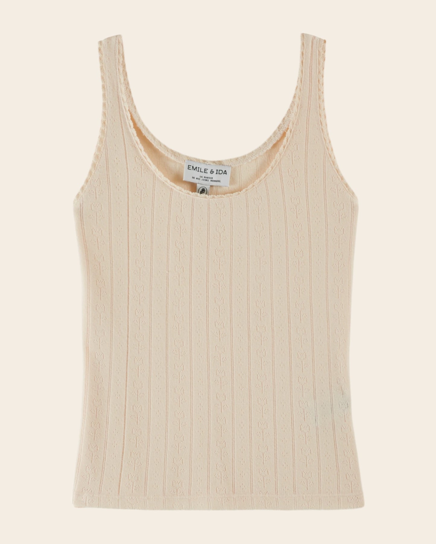 Débardeur - Pointelle crème