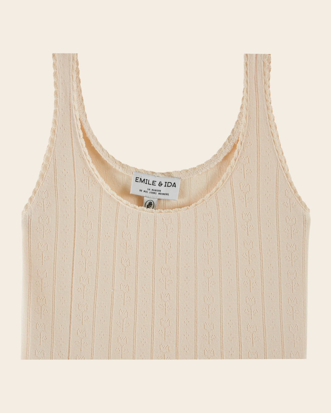 Débardeur - Pointelle crème