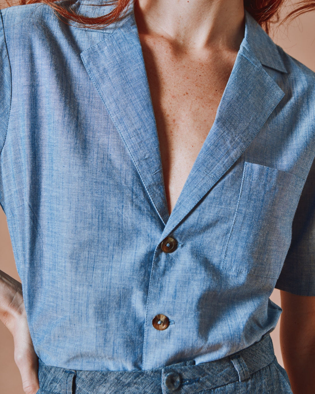 Chemisette - Chambray bleu