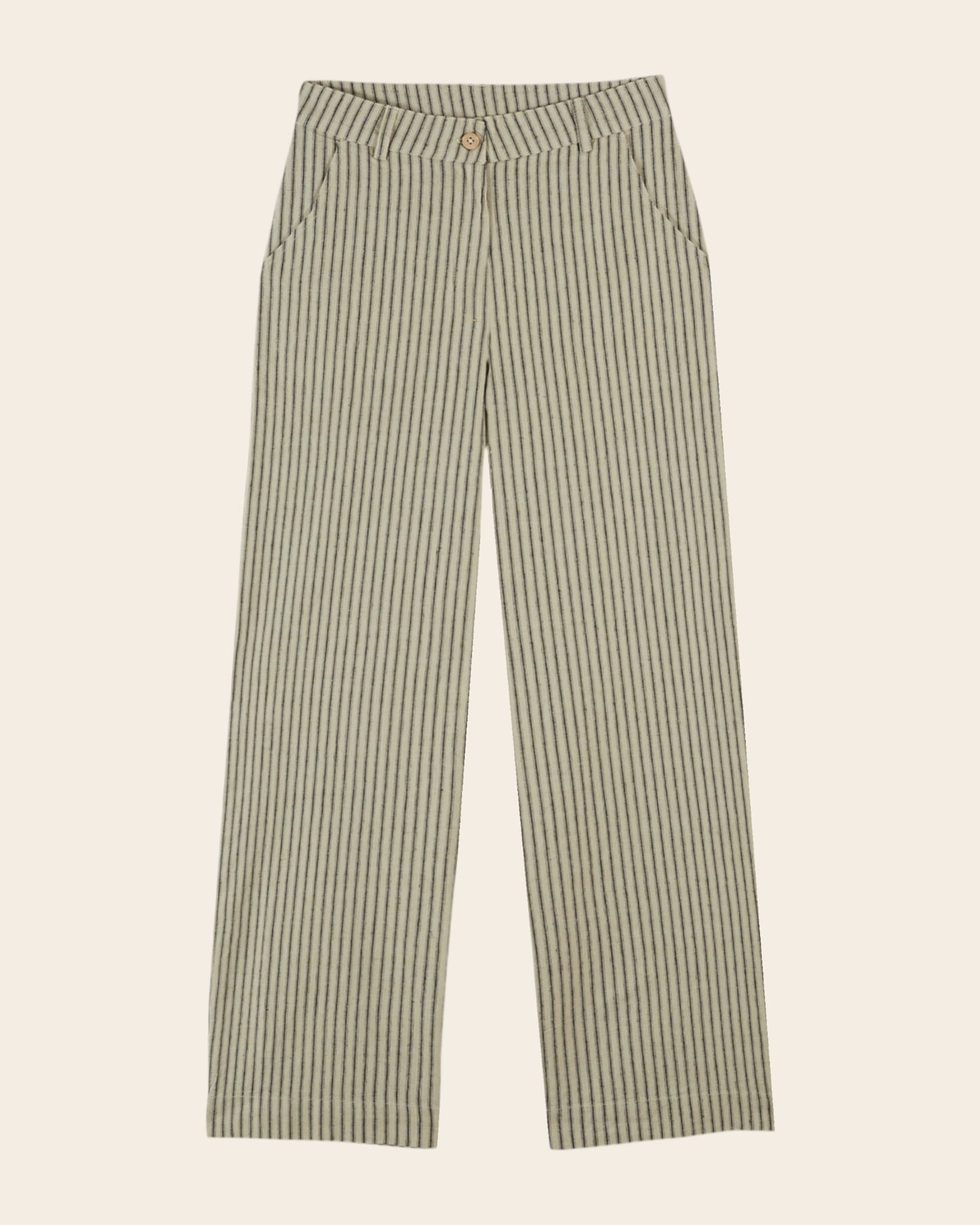 Pantalon - Rayé écru et noir