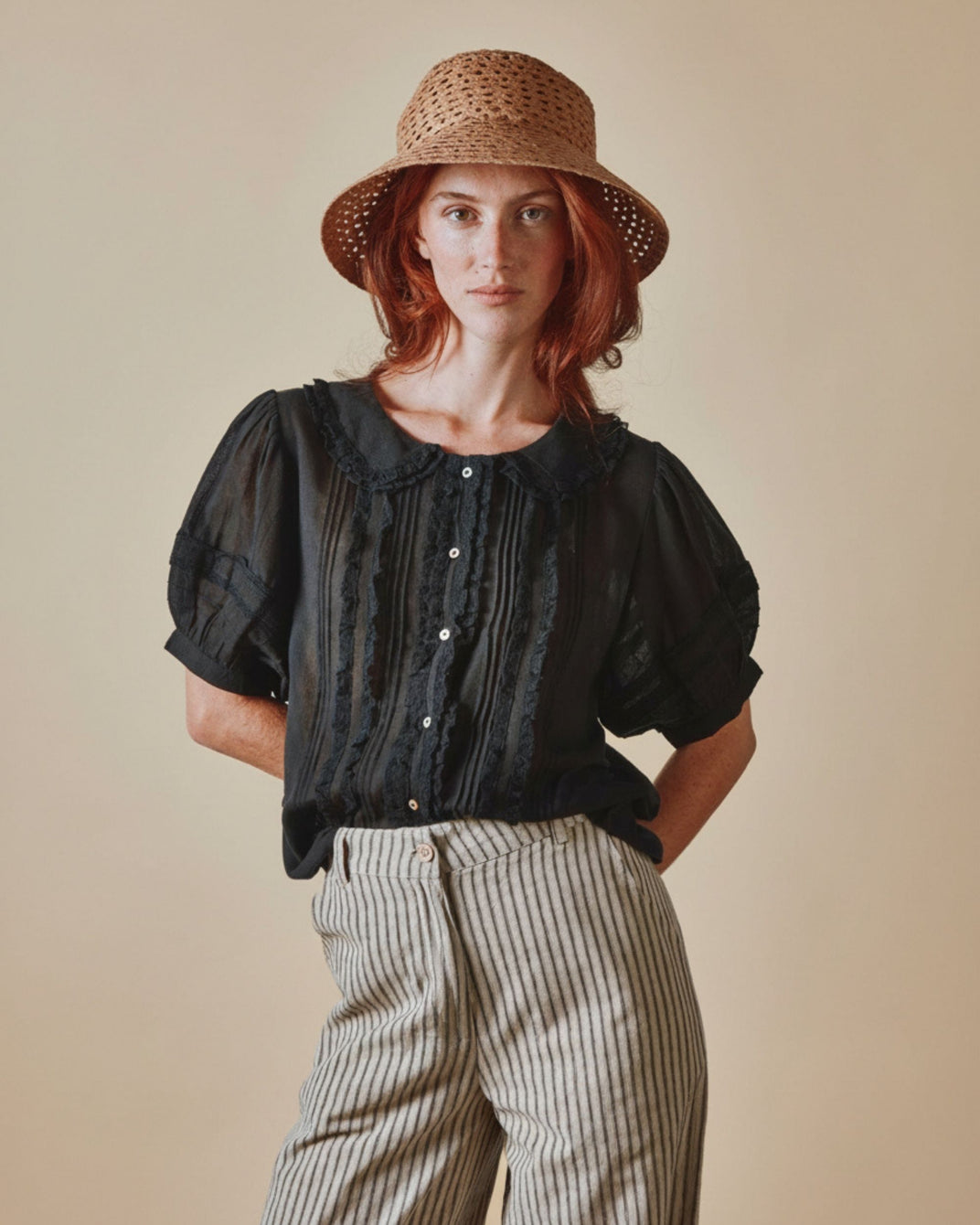 Blouse - Vintage dentelle noir