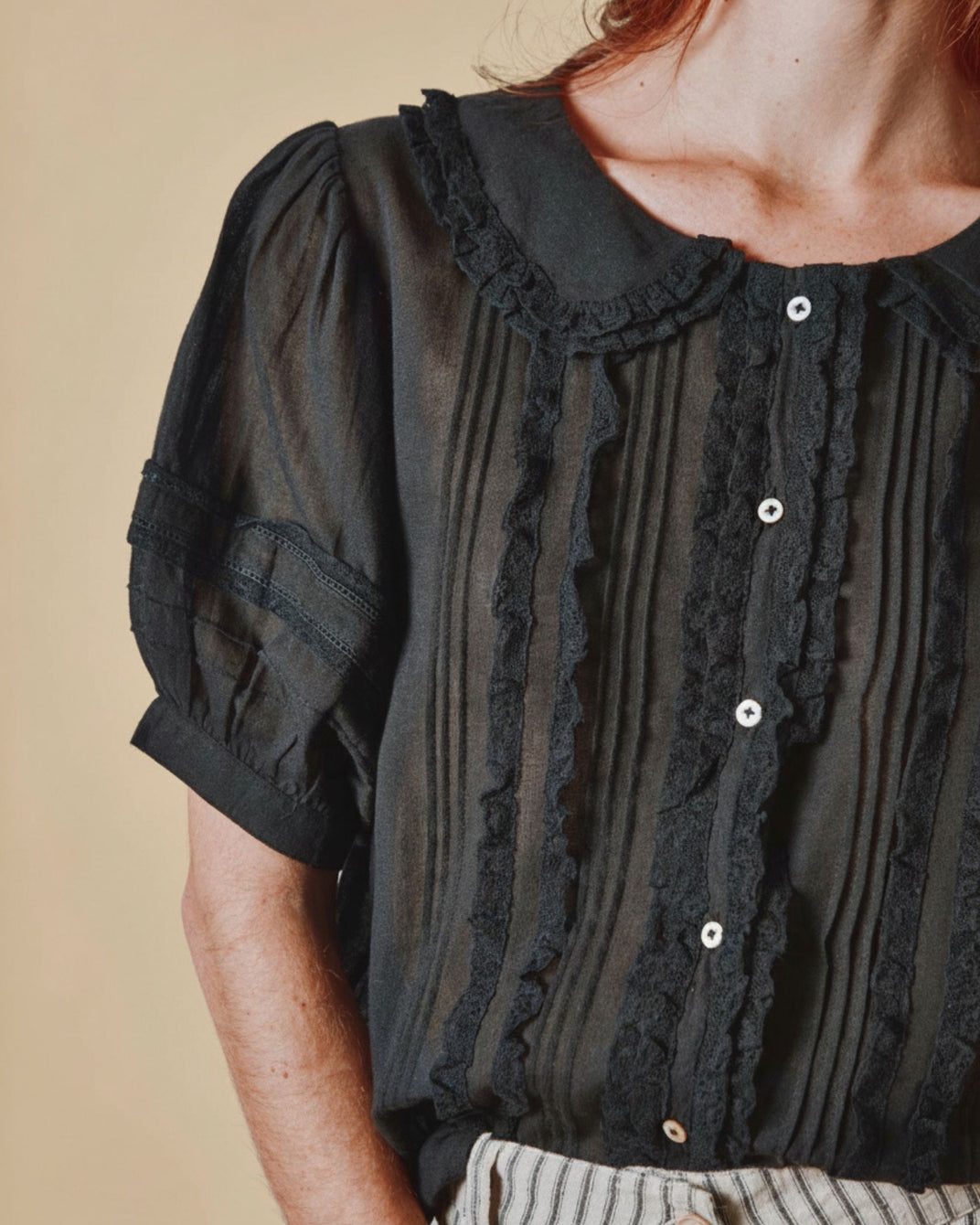 Blouse - Vintage dentelle noir