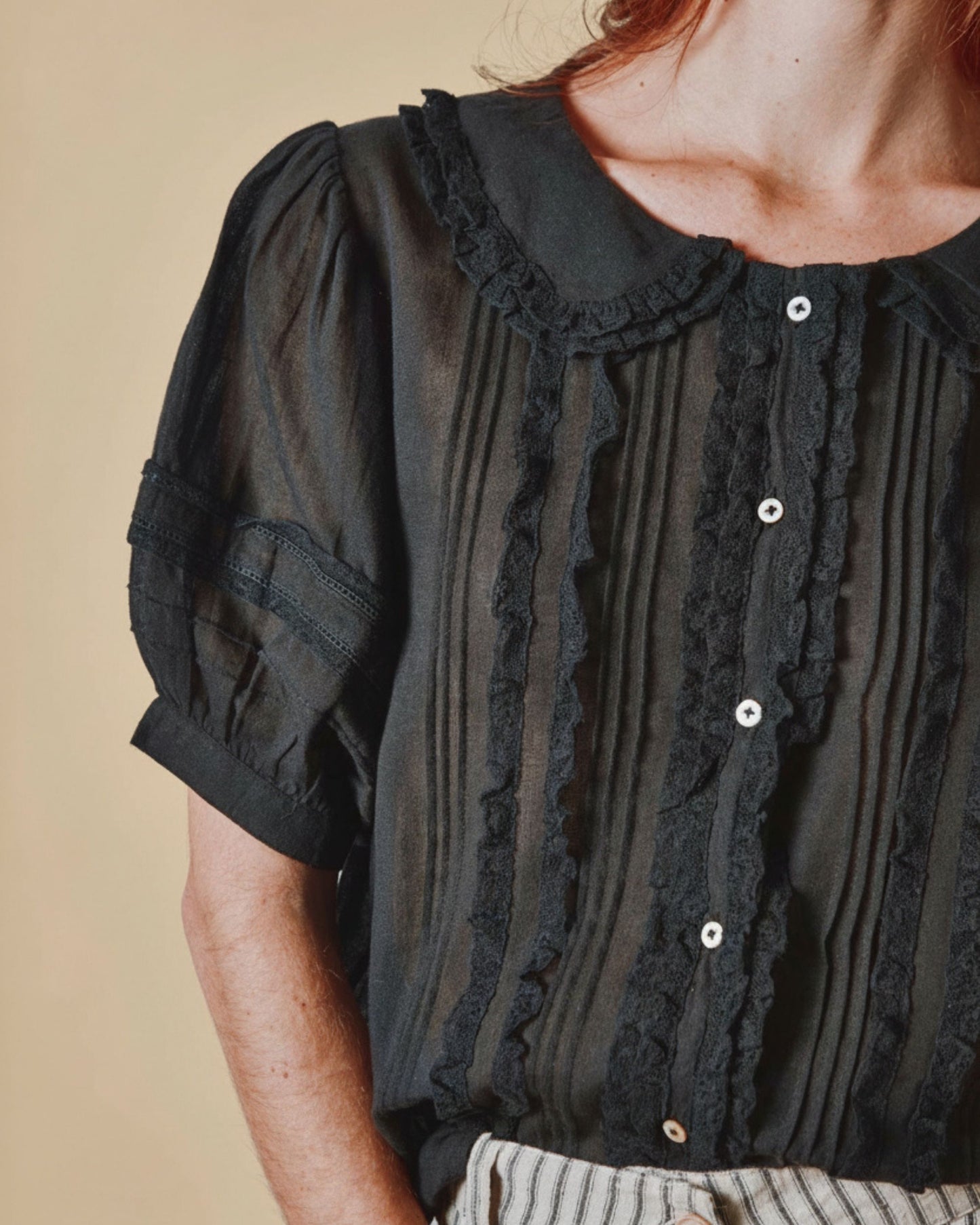 Blouse - Vintage dentelle noir