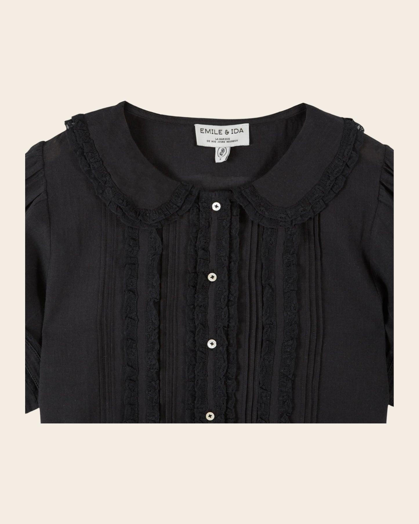 Blouse - Vintage dentelle noir