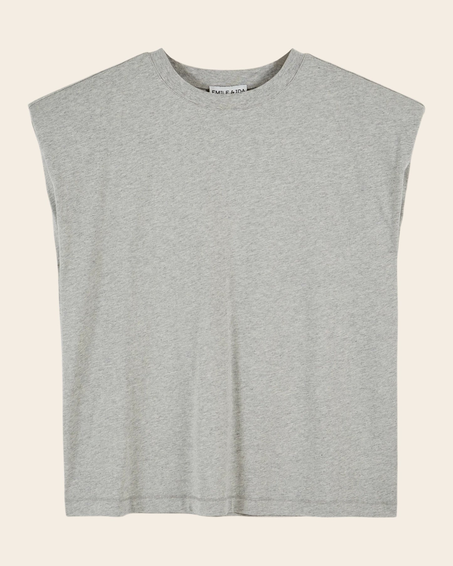 T-shirt - Épaulettes gris chiné