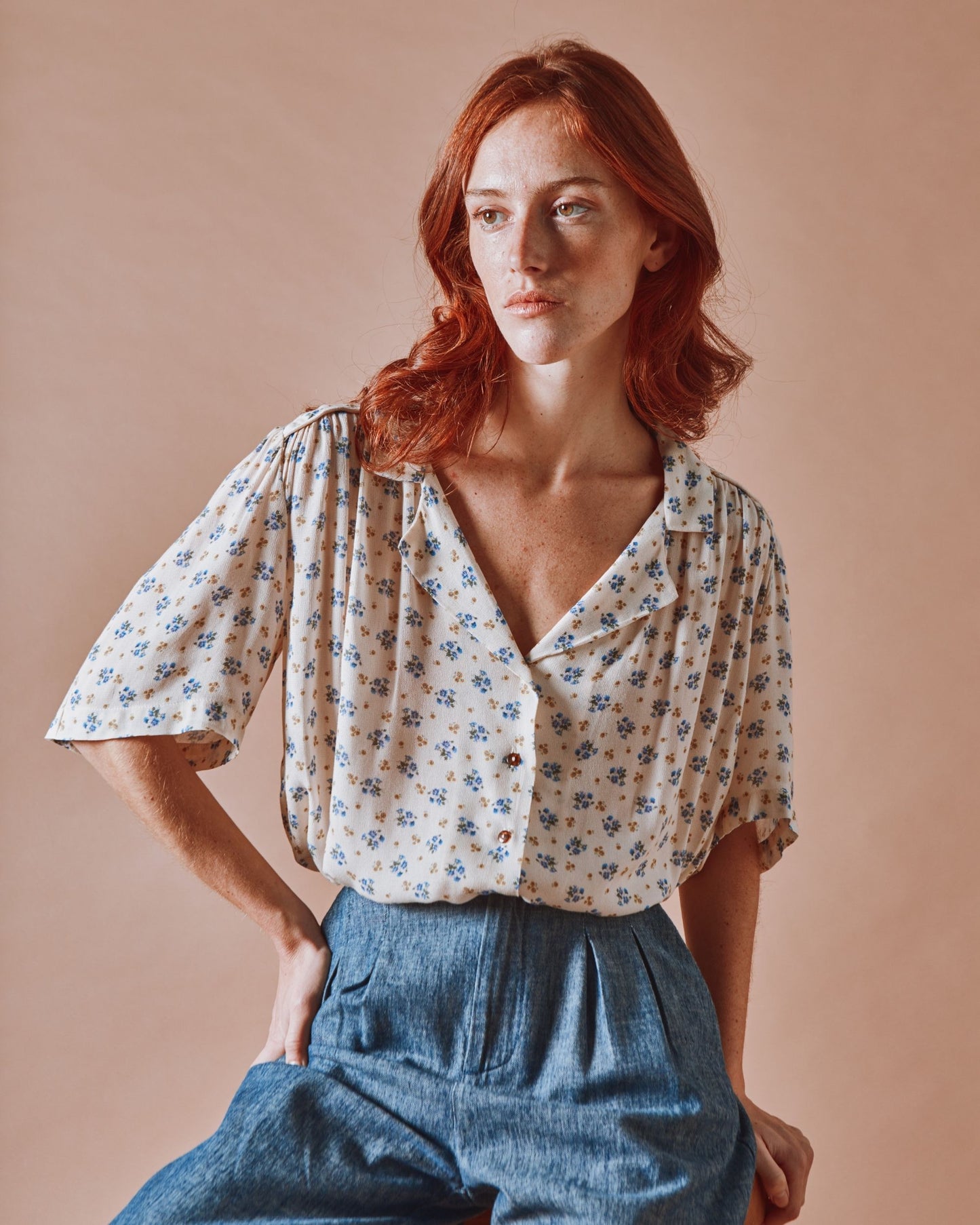 Chemisette - Fleuri bleuet