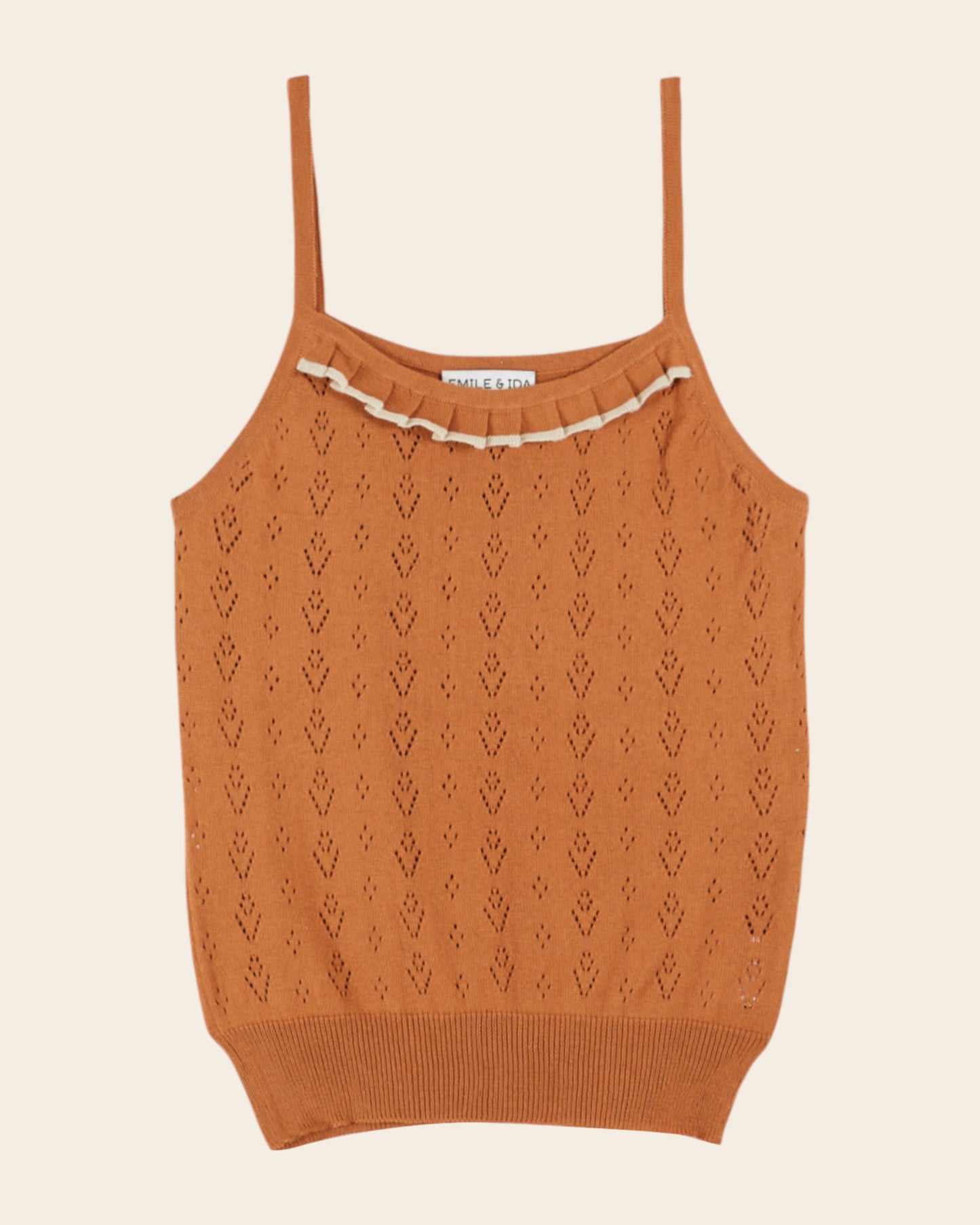 Top - À bretelles ajouré marron