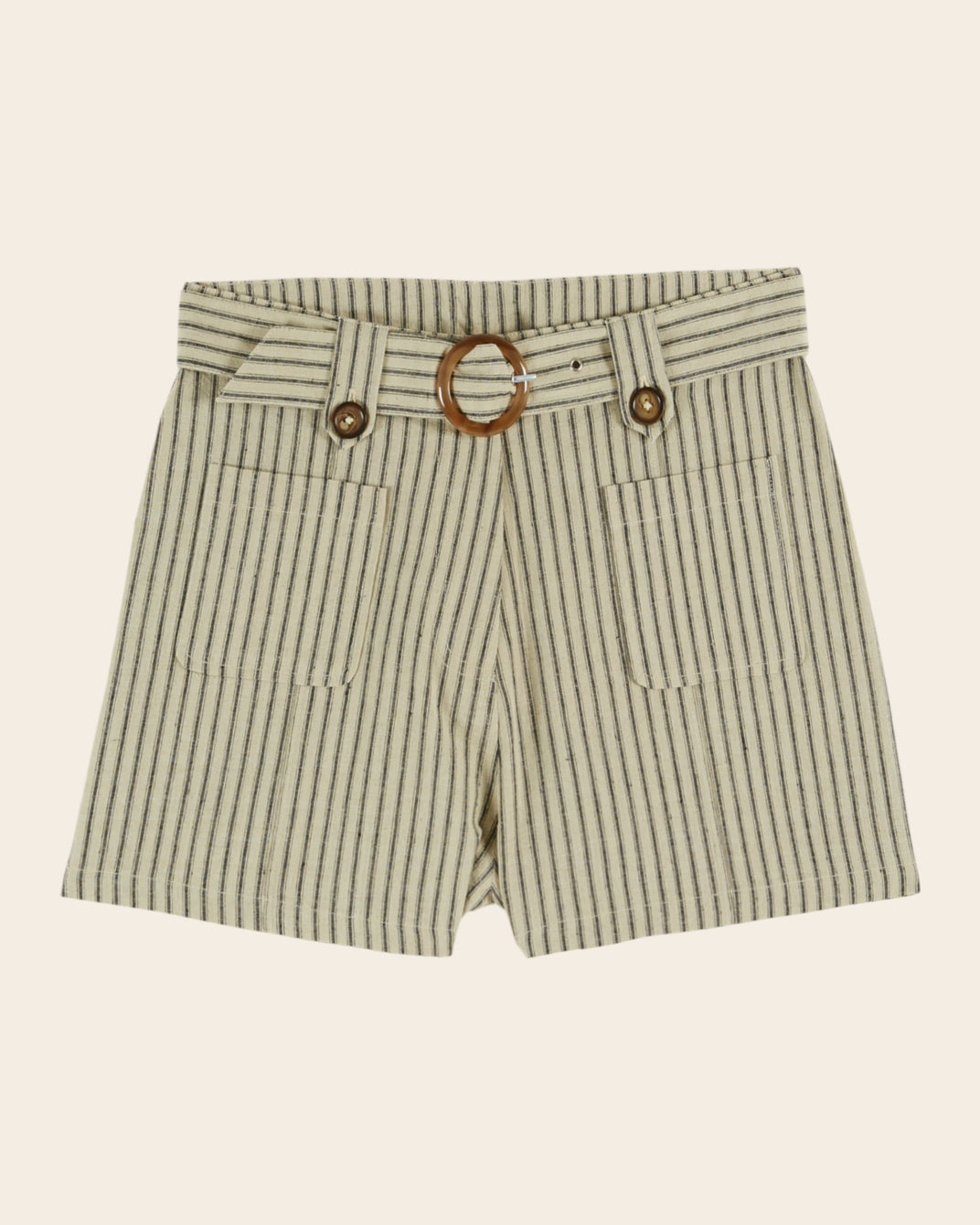 Short - Boucle rayé écru et noir