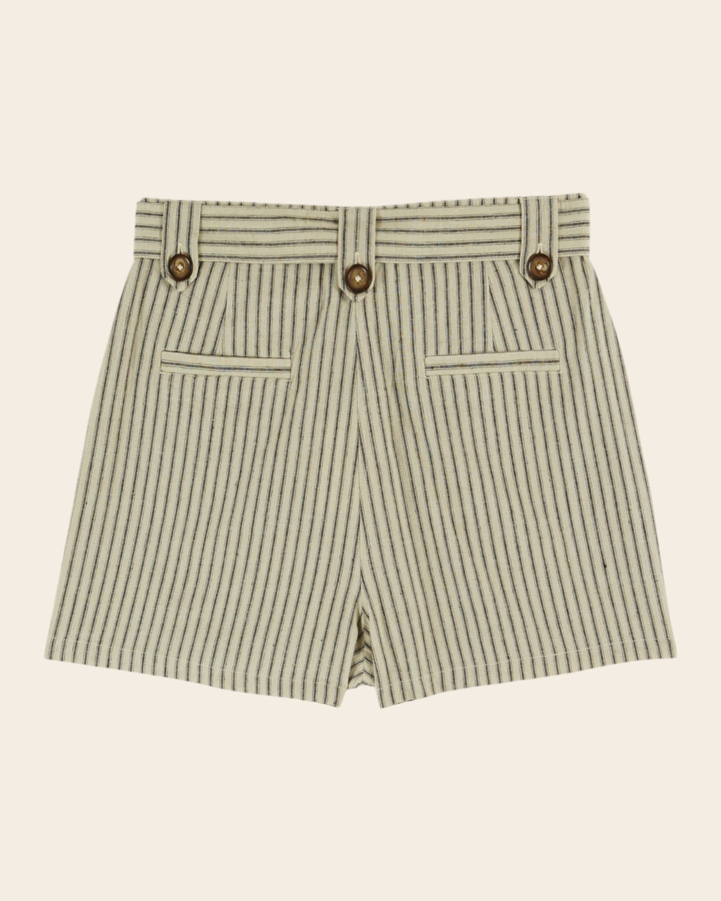 Short - Boucle rayé écru et noir