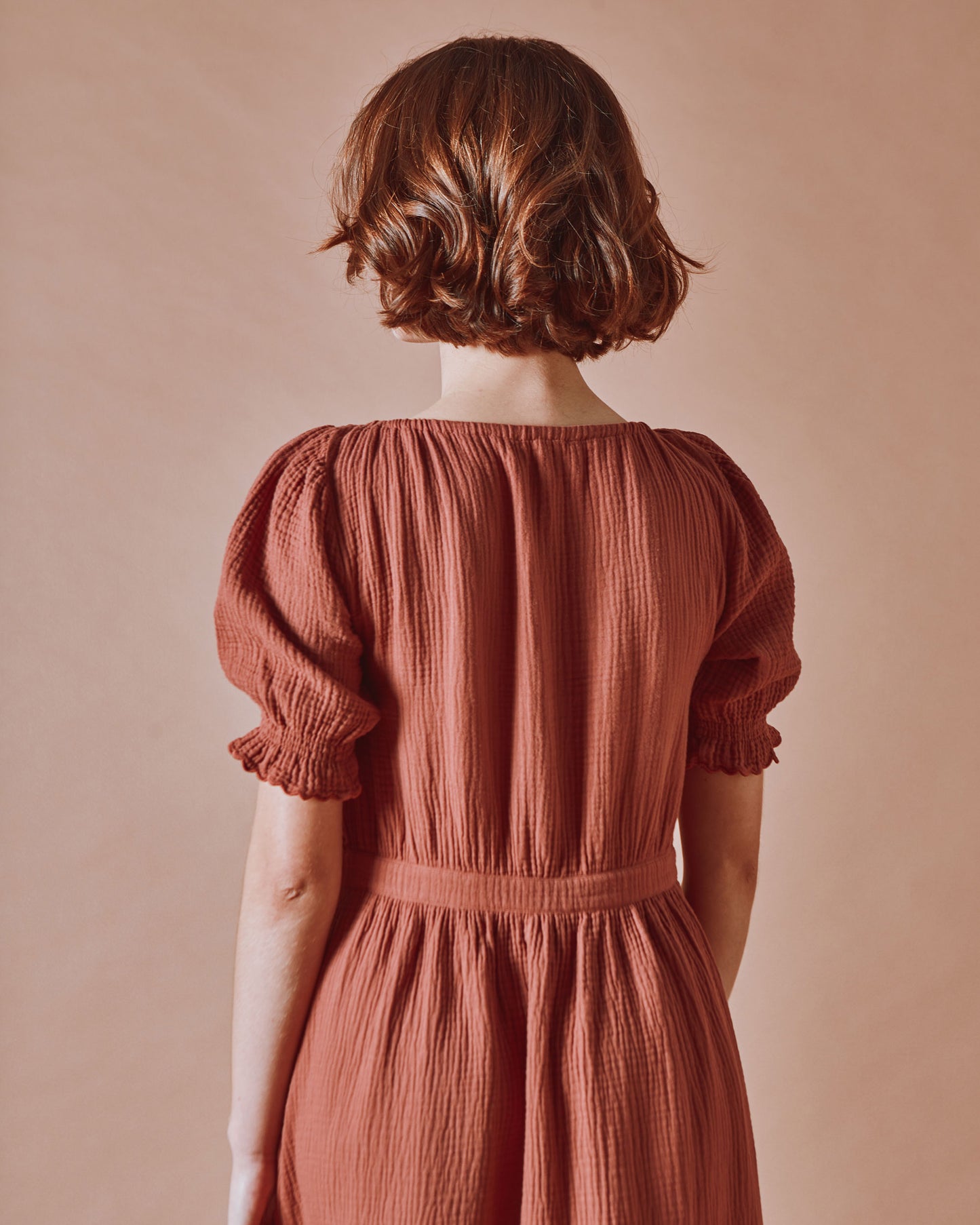 Robe longue - Gaze de coton sienne