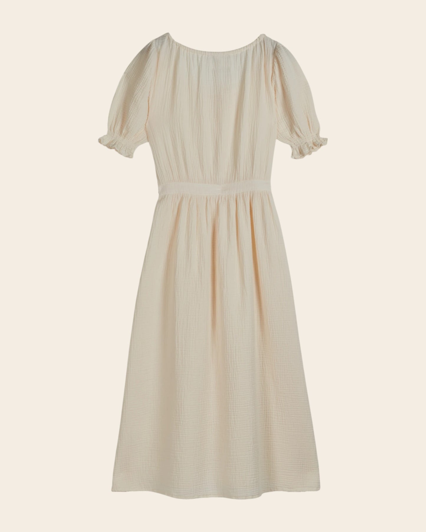 Robe longue - Gaze de coton crème