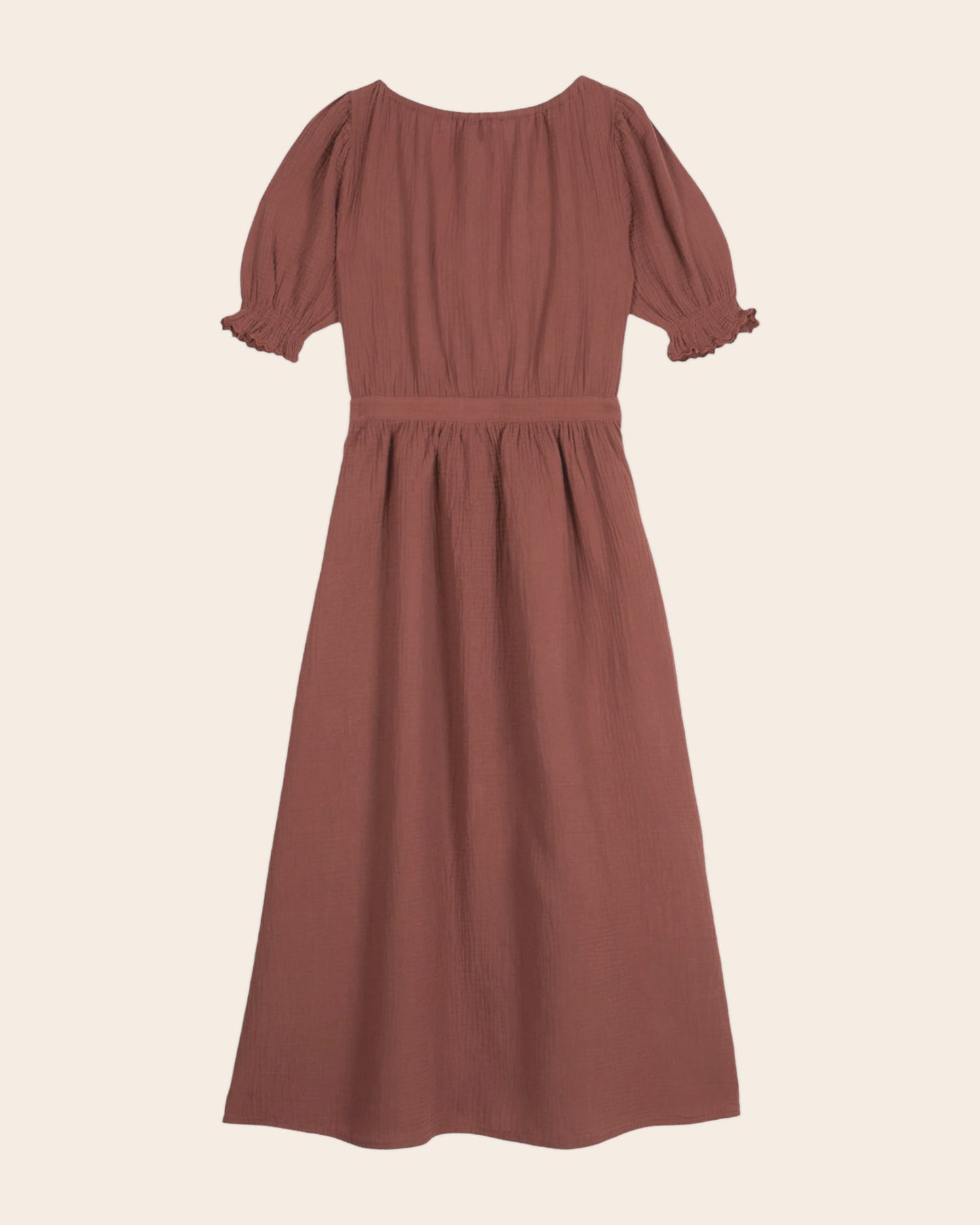 Robe longue - Gaze de coton sienne