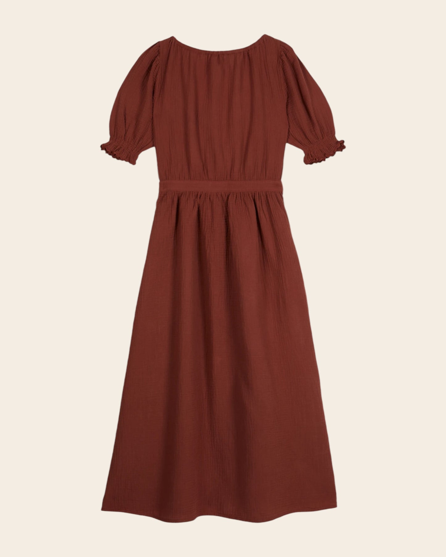 Robe longue - Gaze de coton sienne