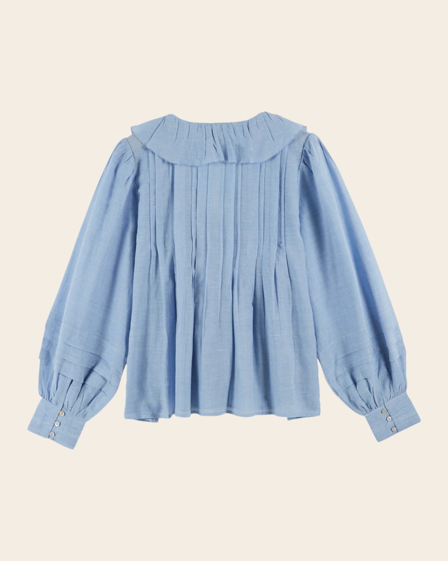 Blouse - Volantée khadi bleu