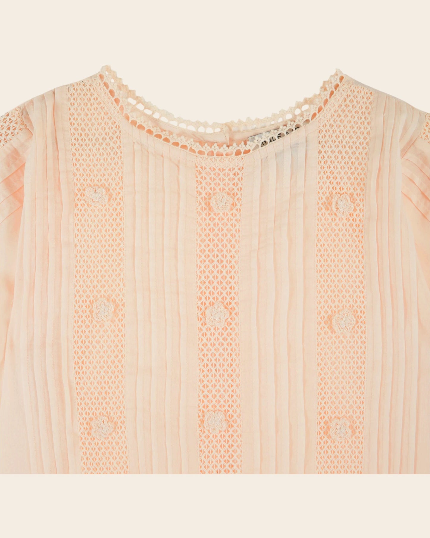 Blouse - Dentelle brodée abricot