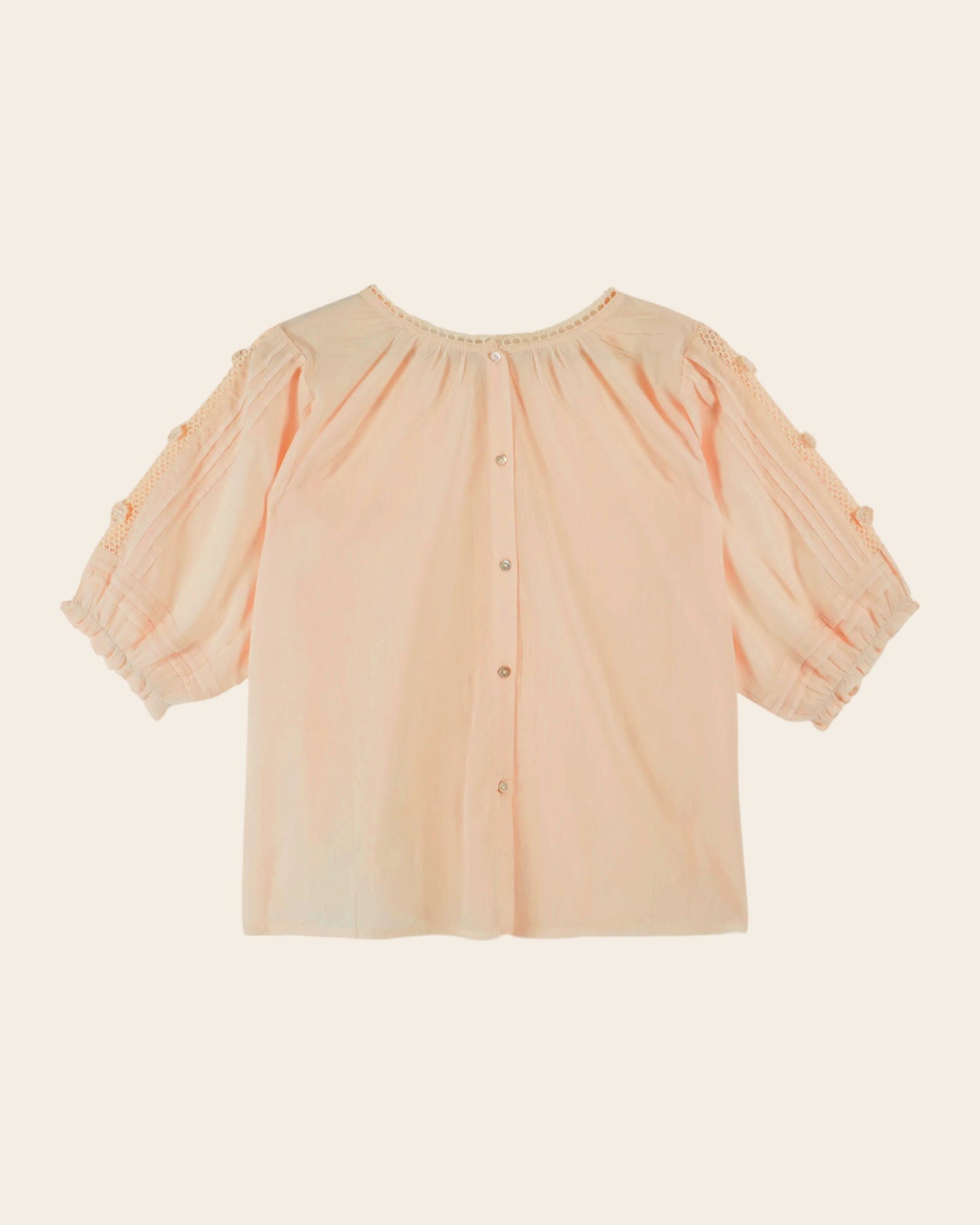 Blouse - Dentelle brodée abricot