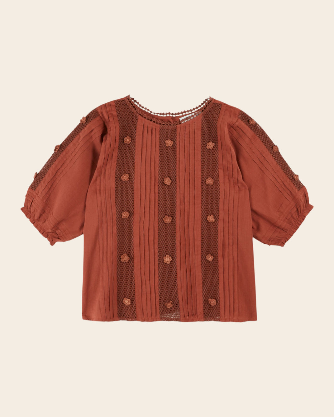 Blouse - Dentelle brodée sienne