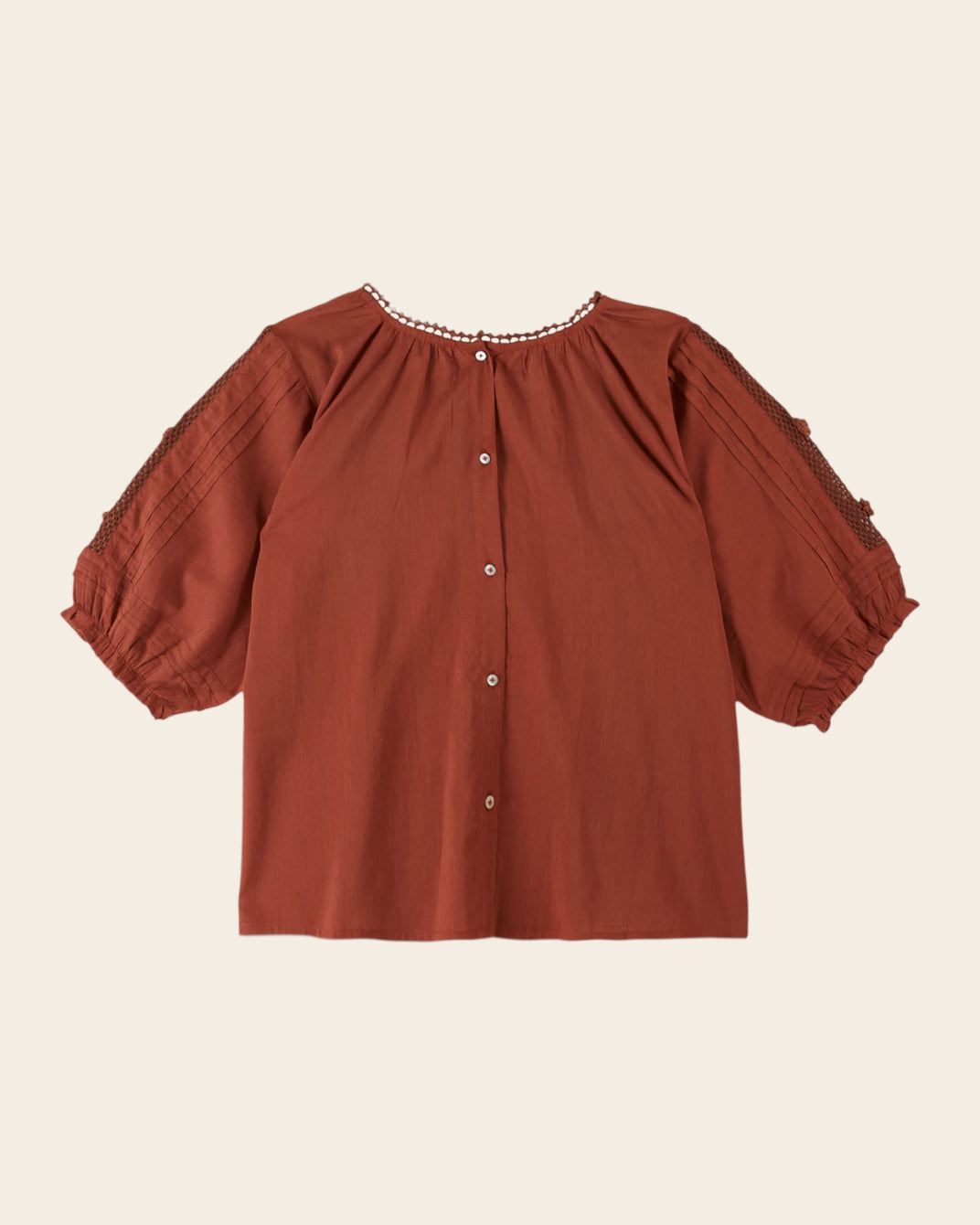 Blouse - Dentelle brodée sienne