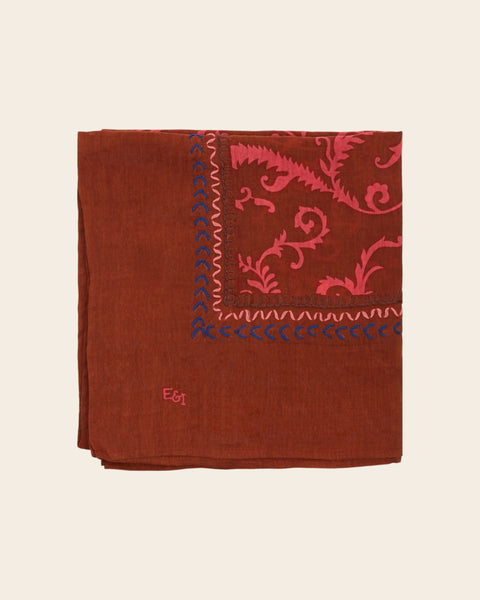 Grand foulard - Fleurs rouges
