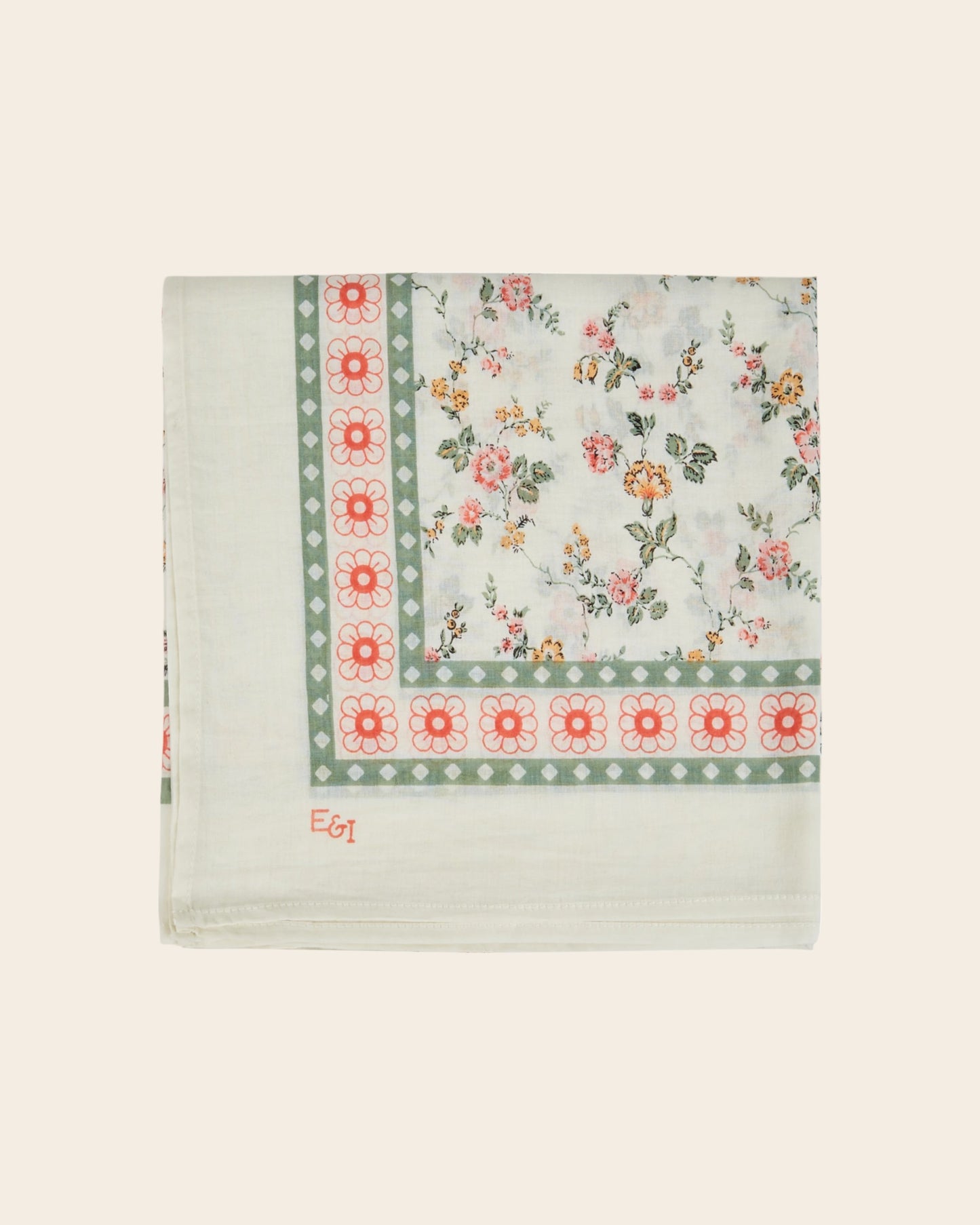 Grand foulard - Fleuri rosier