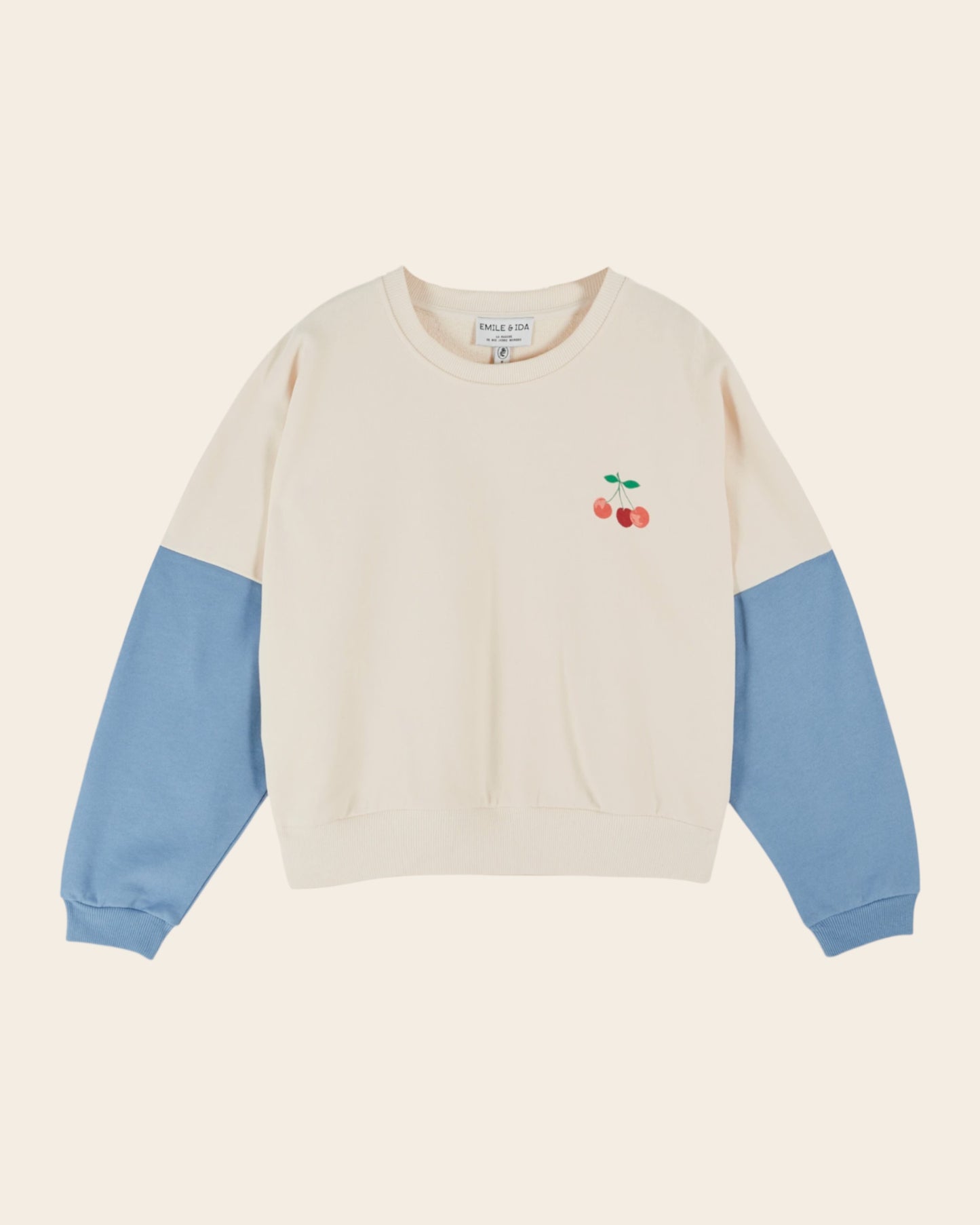 Sweat - Chérie Cherry bicolore écru