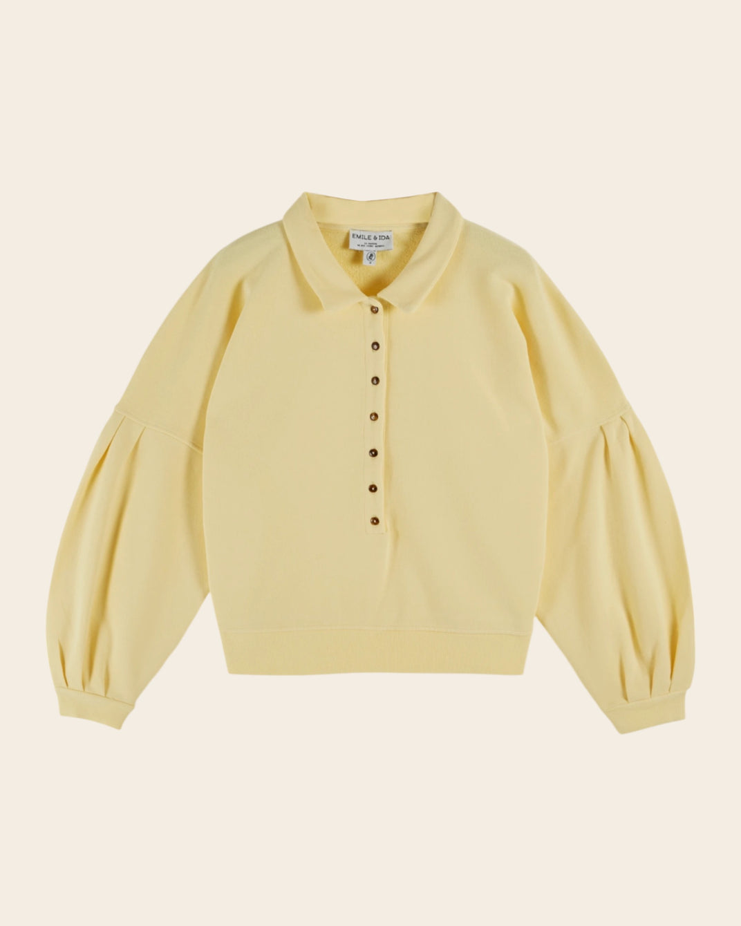 Sweat polo - Boutonné mimosa