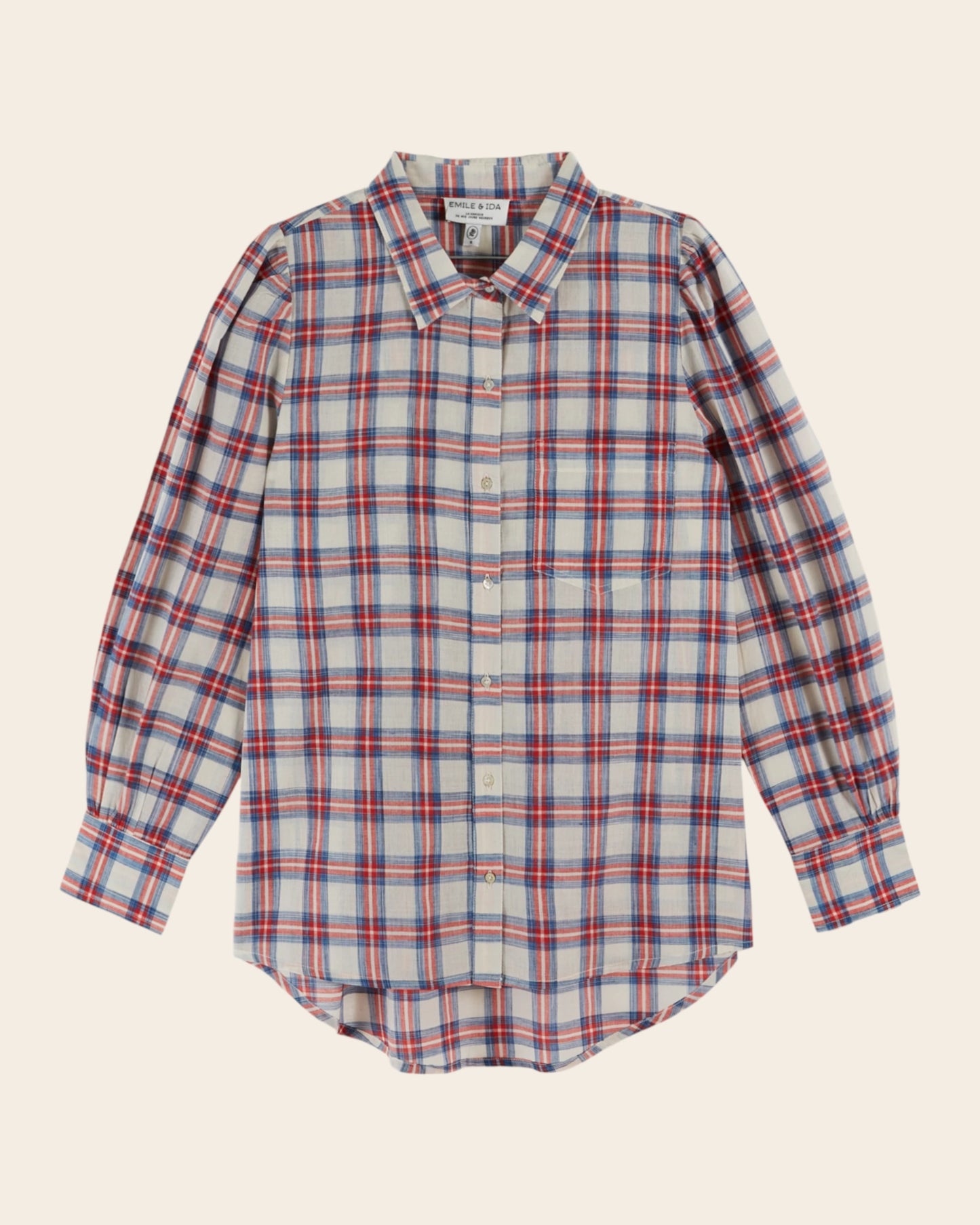 Chemise - Longue khadi carreaux