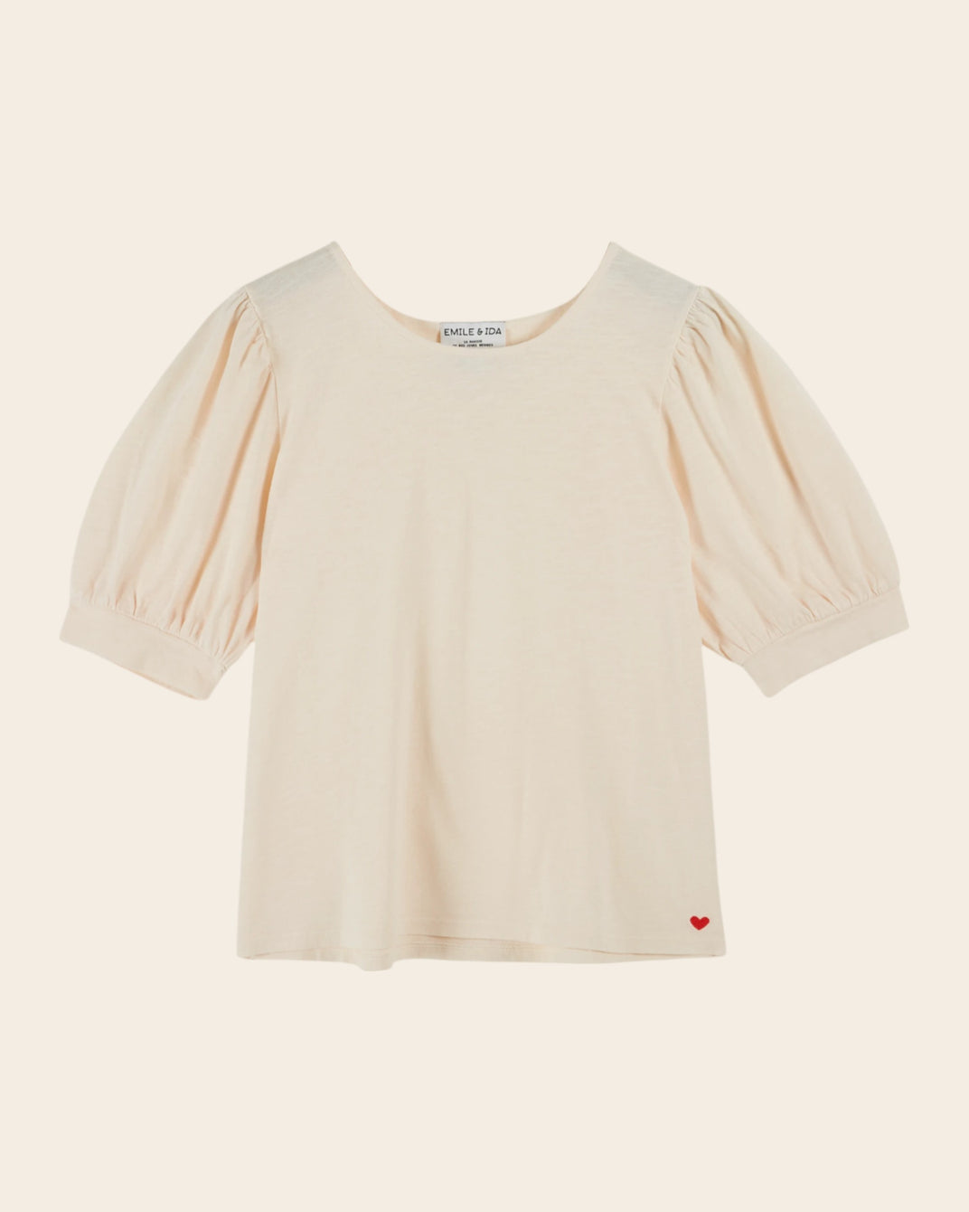 T-shirt - Manches ballon crème