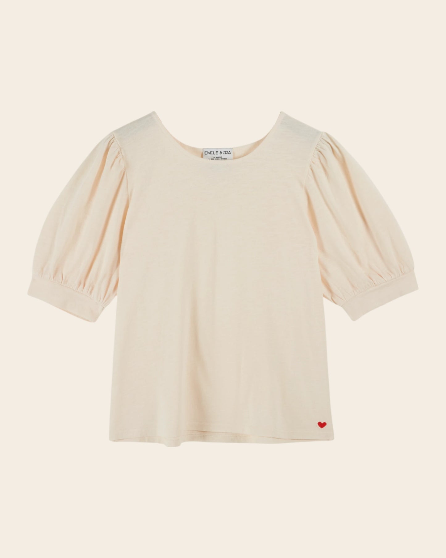 T-shirt - Manches ballon crème