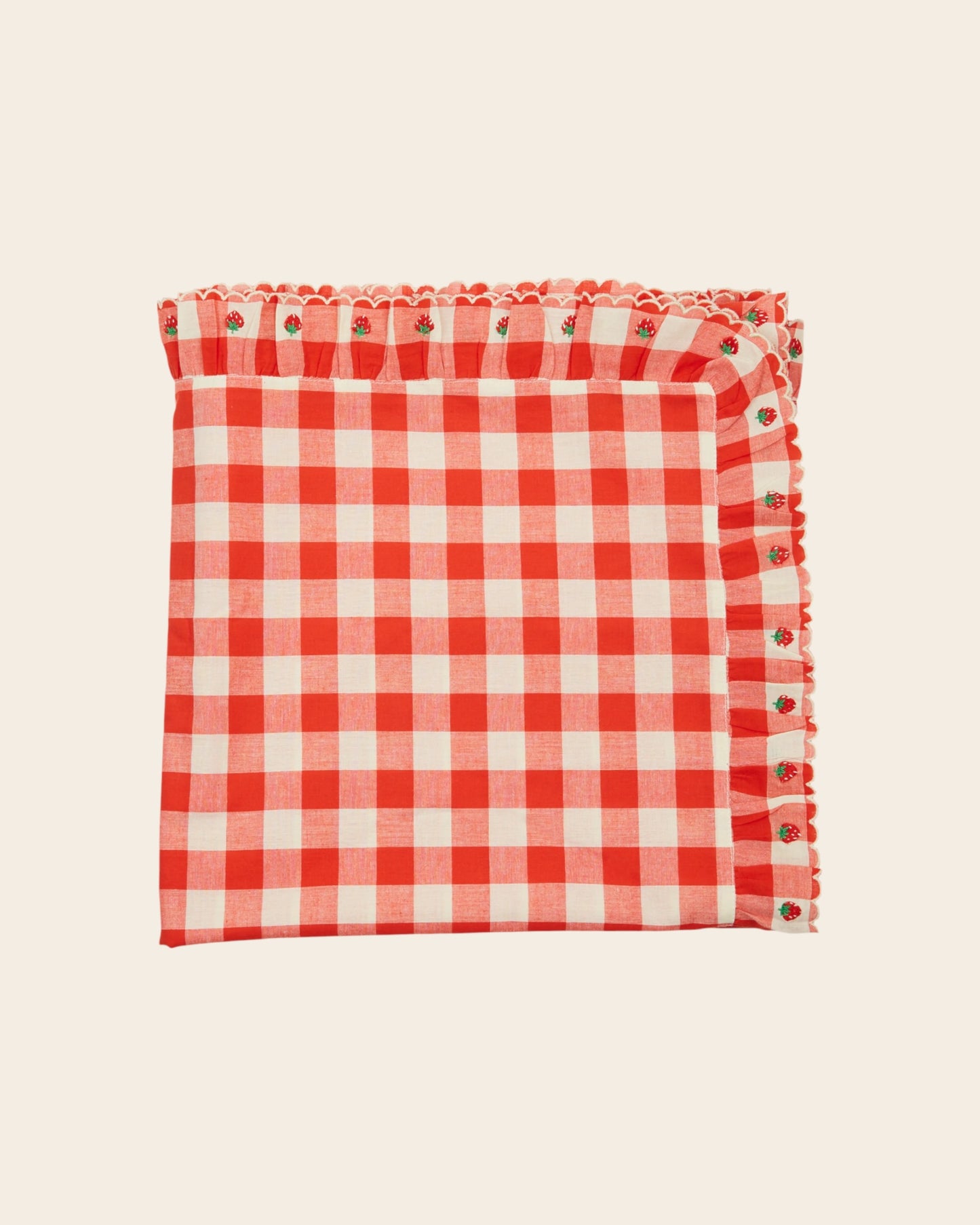 Nappe - Carré fraise vichy rouge