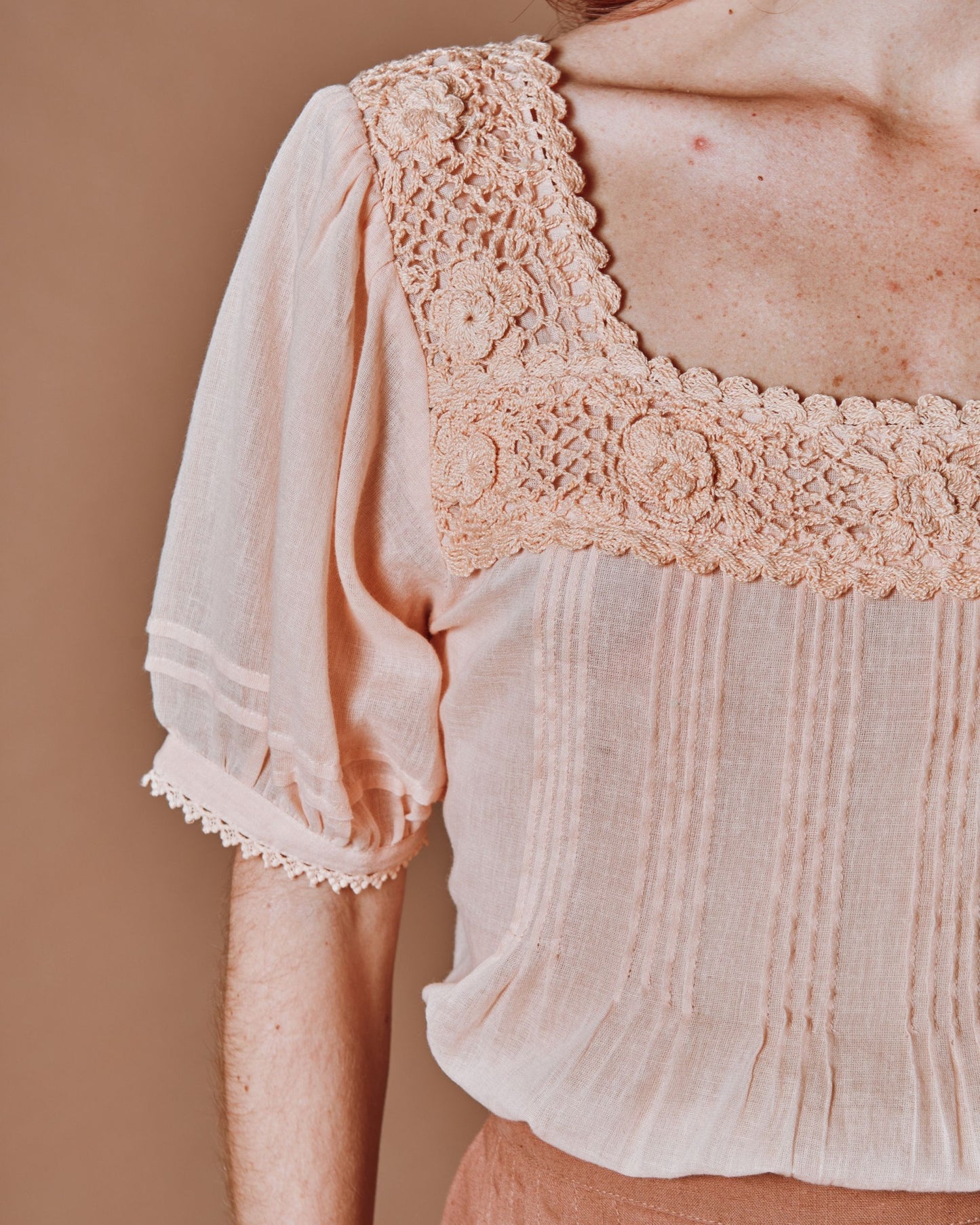Blouse - Crochet abricot